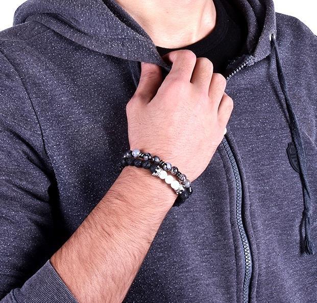 BileklikJTKB19091 JANTİ AQUAMARIN AKİK LAV DOĞAL TAŞLI KOMBİN BİLEKLİKJanti