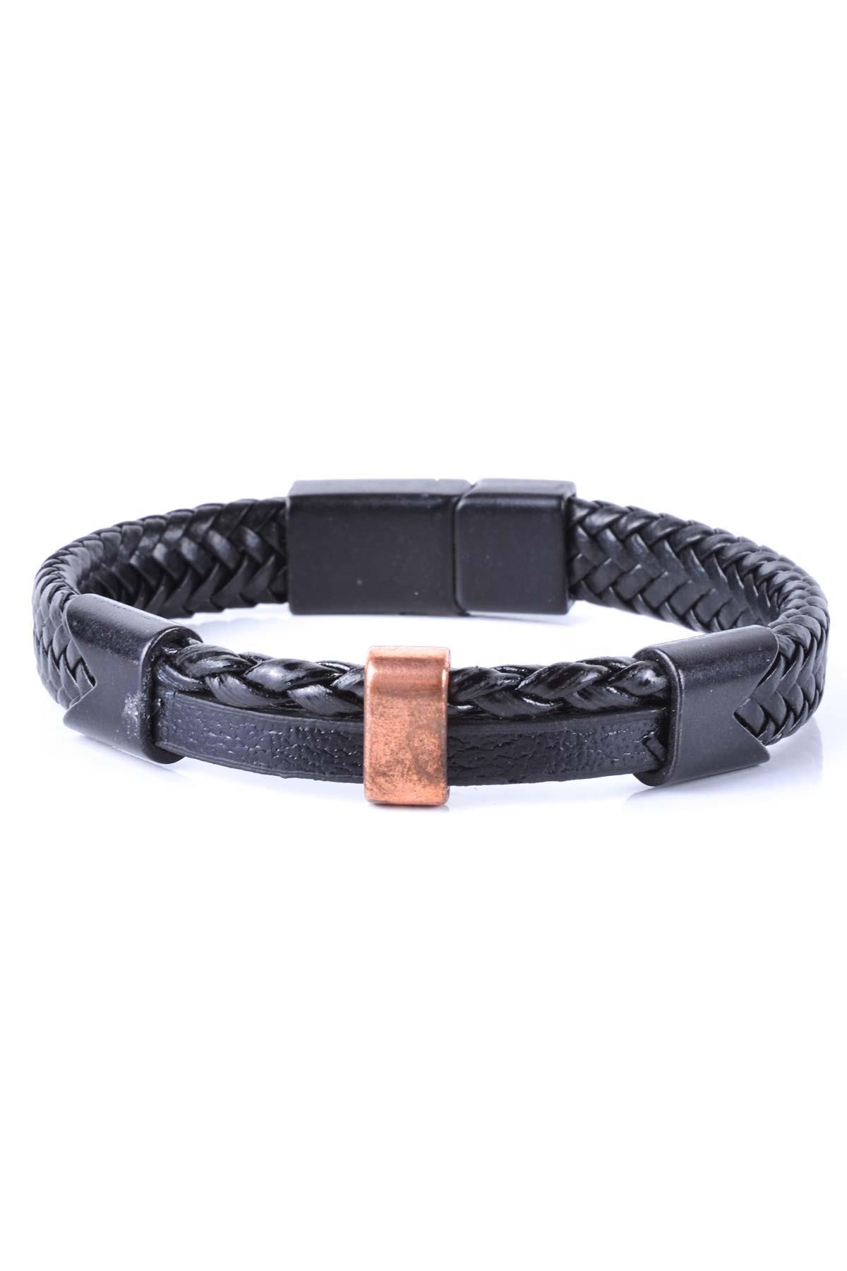 BileklikJTKB20031 JANTİ DOĞAL TAŞ ve DERİ KOMBİN BİLEKLİKJanti