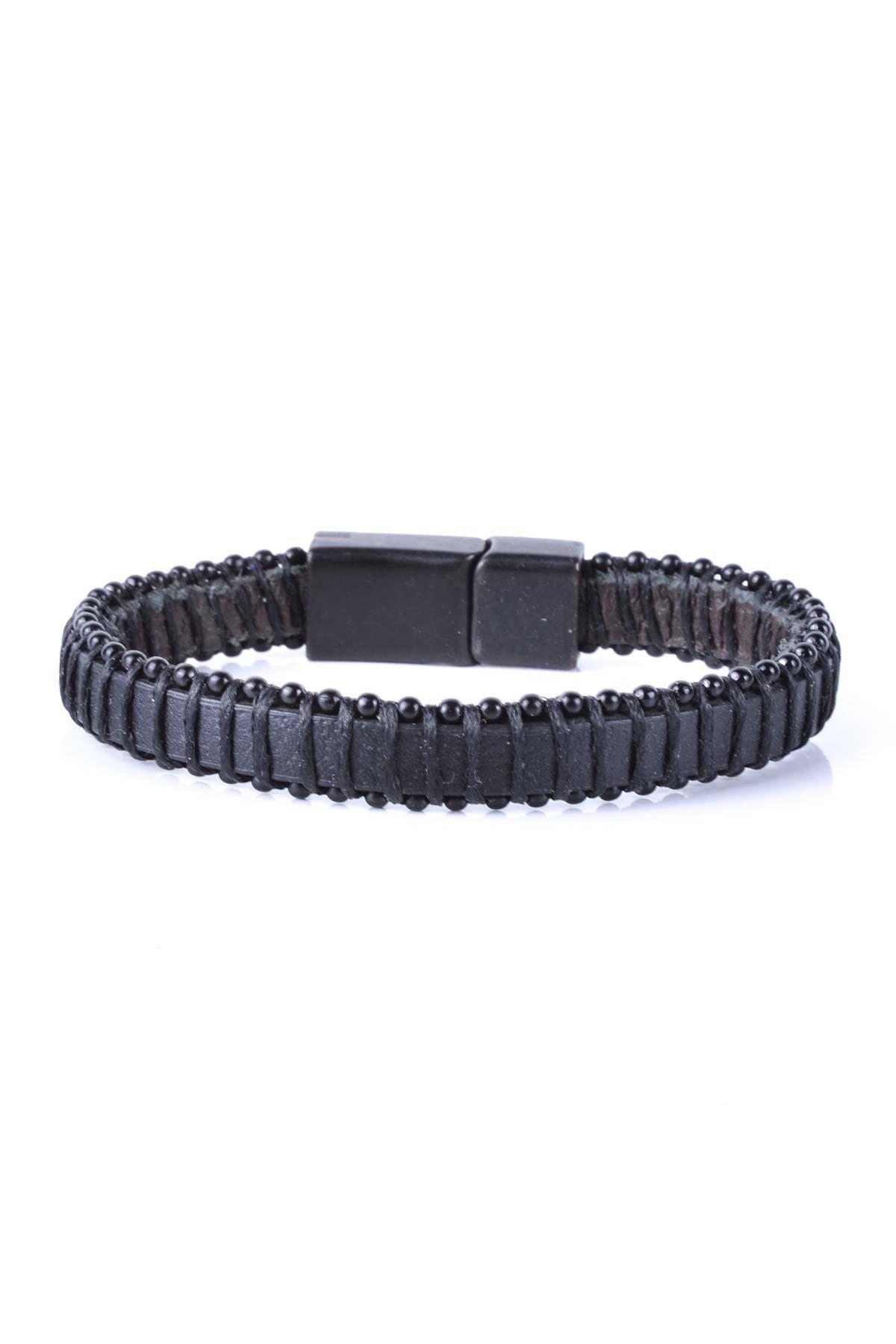 BileklikJTKB20070 DOĞAL TAŞ ve DERİ KOMBİN BİLEKLİKJanti