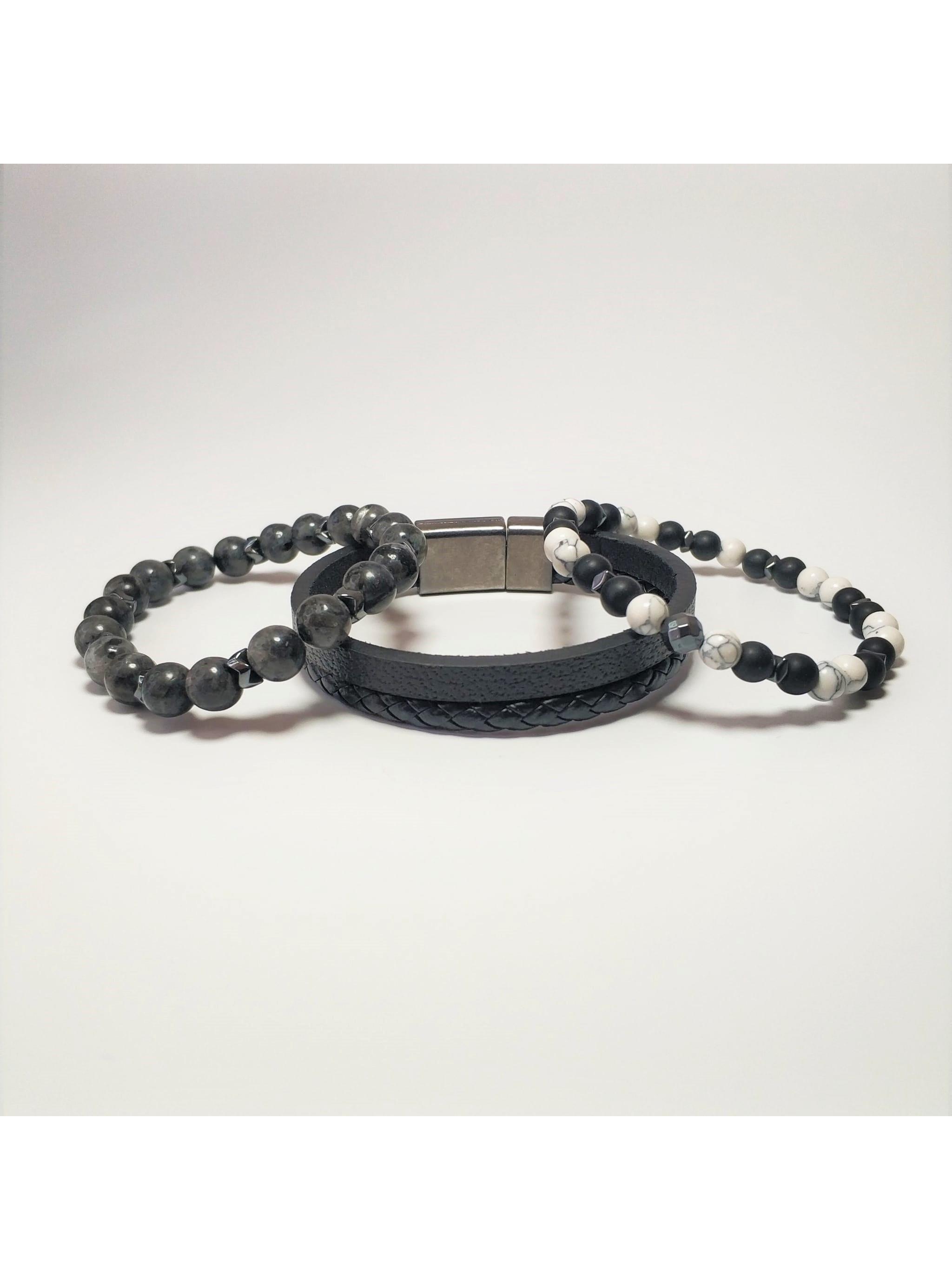 BileklikJTKB22008 Janti 3'lü Kombin Bileklik Hakiki Deri Orijinal Doğaltaş Garantili KutuluJanti