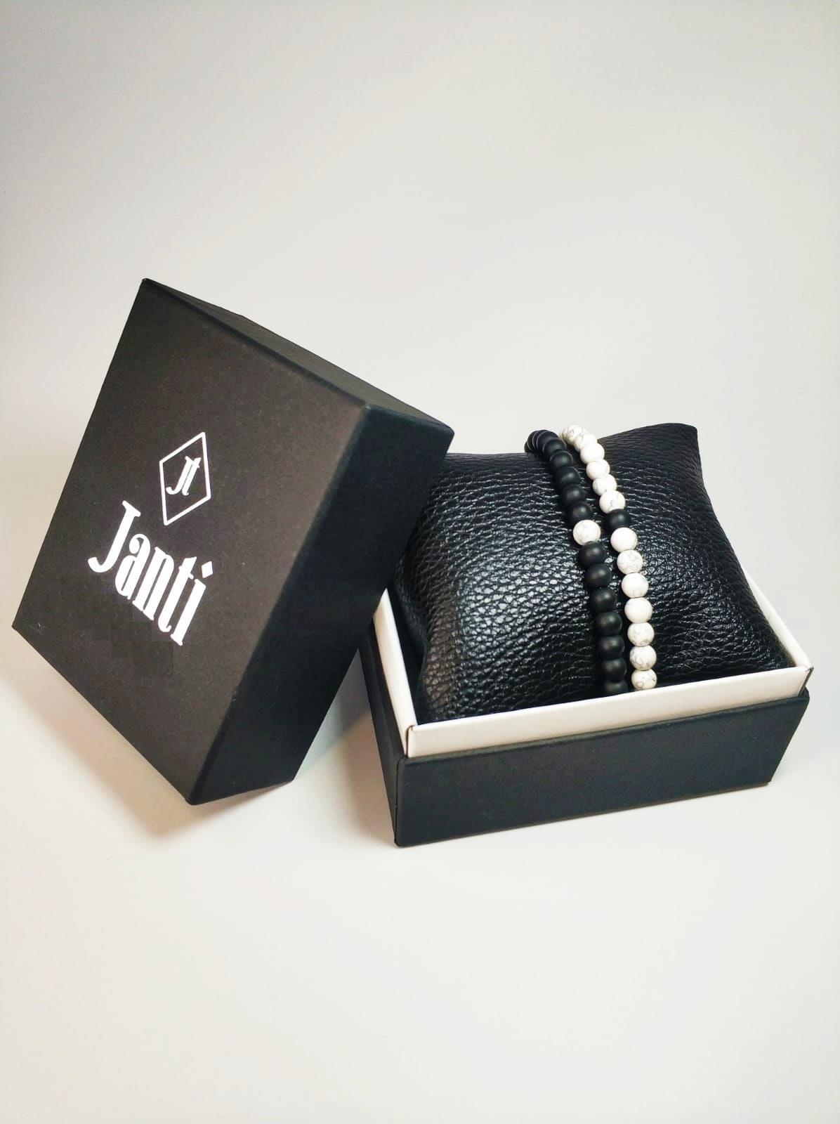 BileklikJTKB22011 Janti 2'li Kombin Bileklik Orijinal Onyx ve Havlit Doğaltaş Garantili KutuluJanti