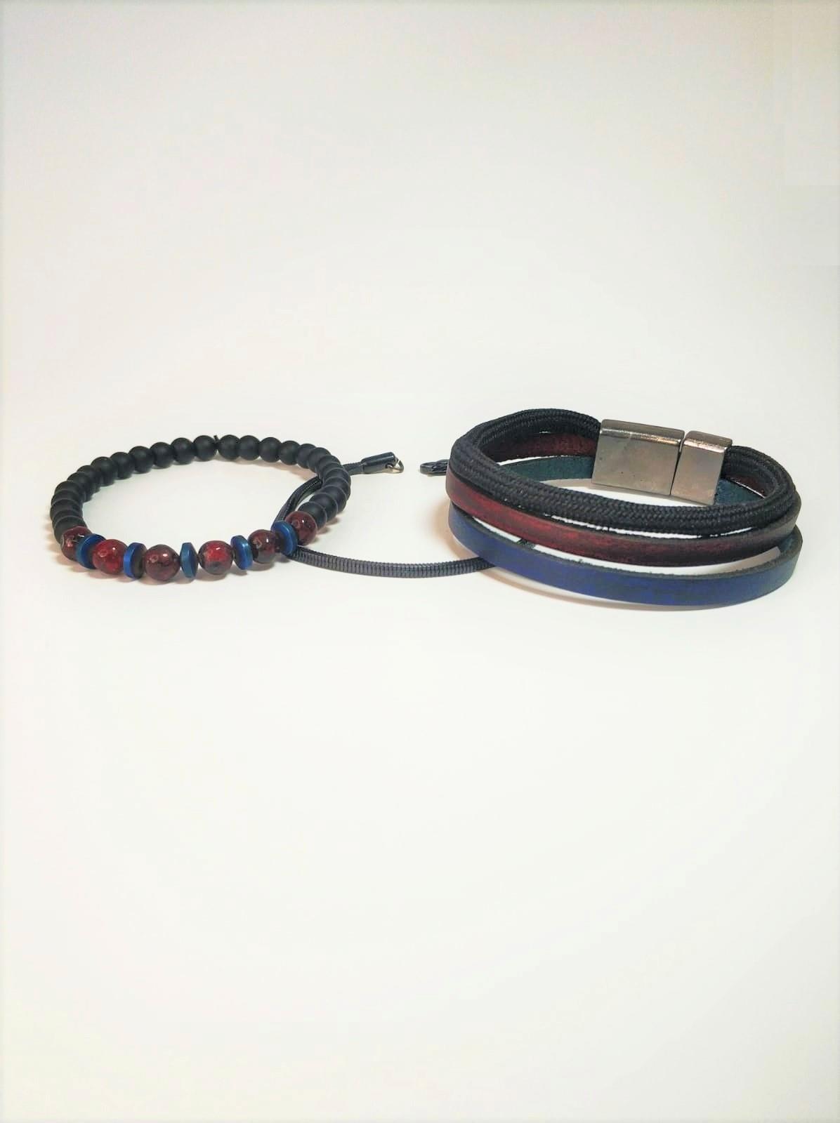 BileklikJTKB22017 Janti 3'lü Kombin Bileklik Paslanmaz Çelik Hakiki Deri Orijinal Hematit Ceyt Onyx Doğaltaş Garantili KutuluJanti