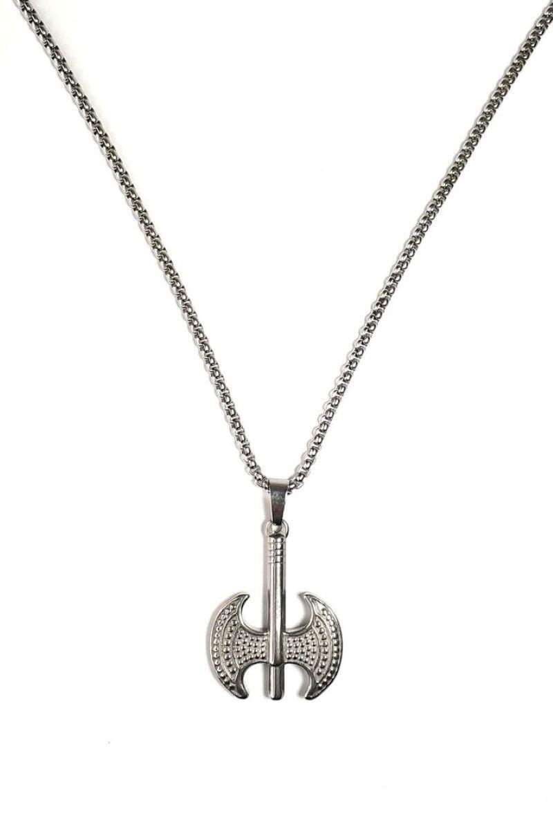 Çelik KolyeJTSS22ÇEK1007 Çelik Kolye Zinciri Çift Taraflı Balta Kolye Ucu Paslanmaz Renk Atmaz Janti GarantiliJanti