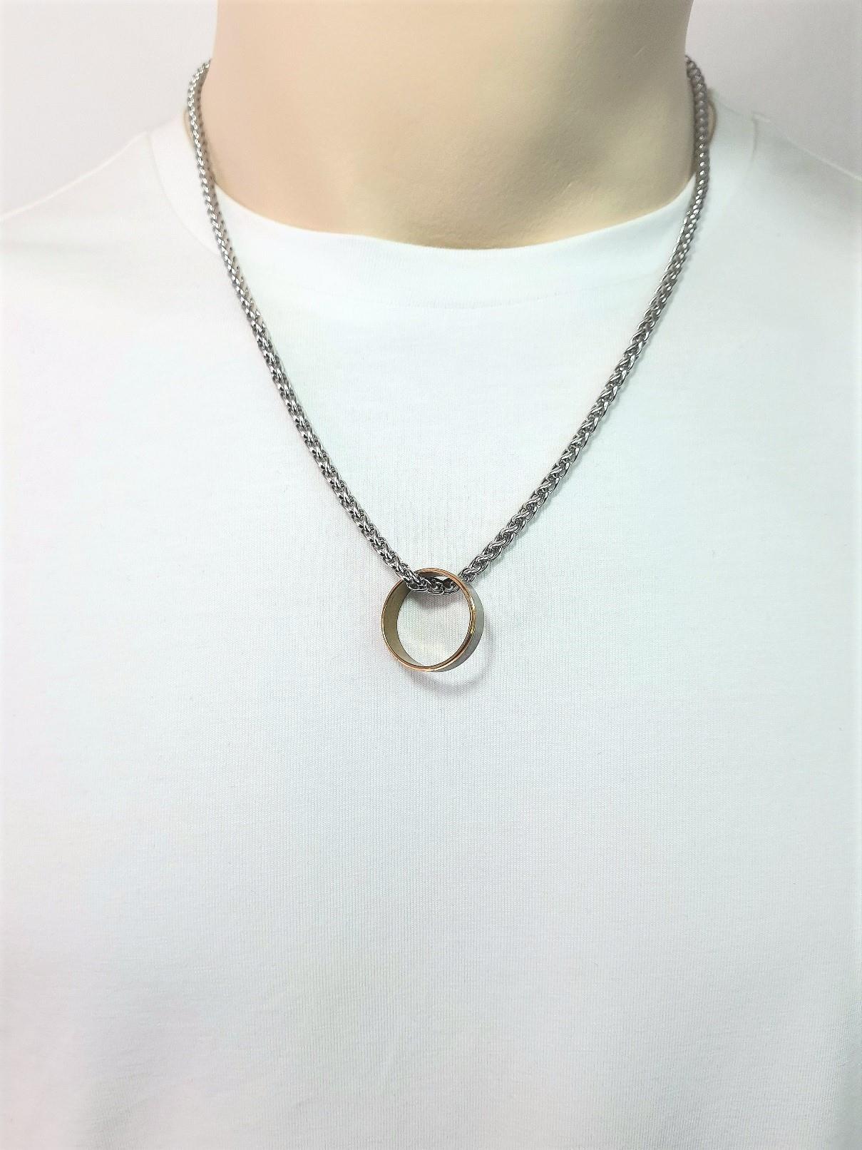 Çelik KolyeJTSS22ÇEK1112 PASLANMAZ ÇELİK YÜZÜK ve ÇELİK KOLYE KOMBİNİJanti