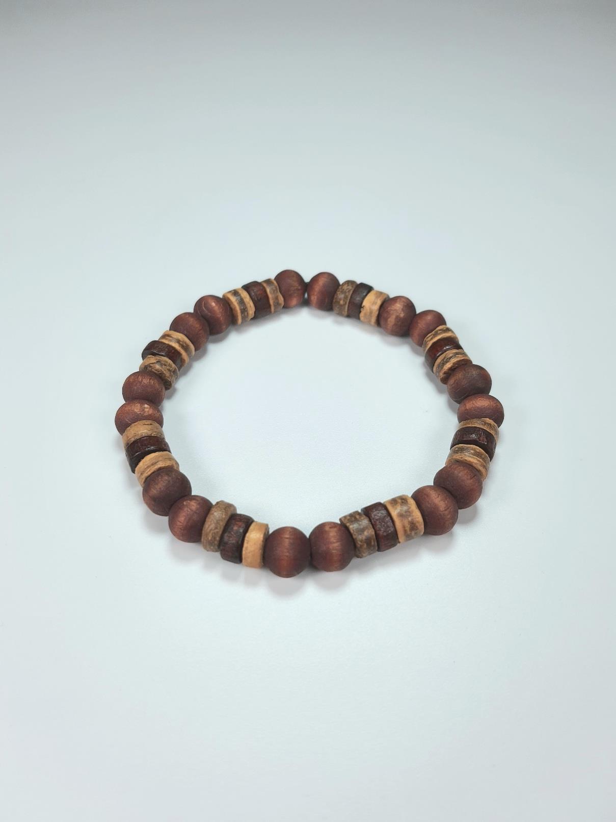 BileklikJTSS22KOB1081 SAÇ ÖRGÜ MODEL DERİ BİLEKLİK ve AHŞAP BİLEKLİK KOMBİNİJanti