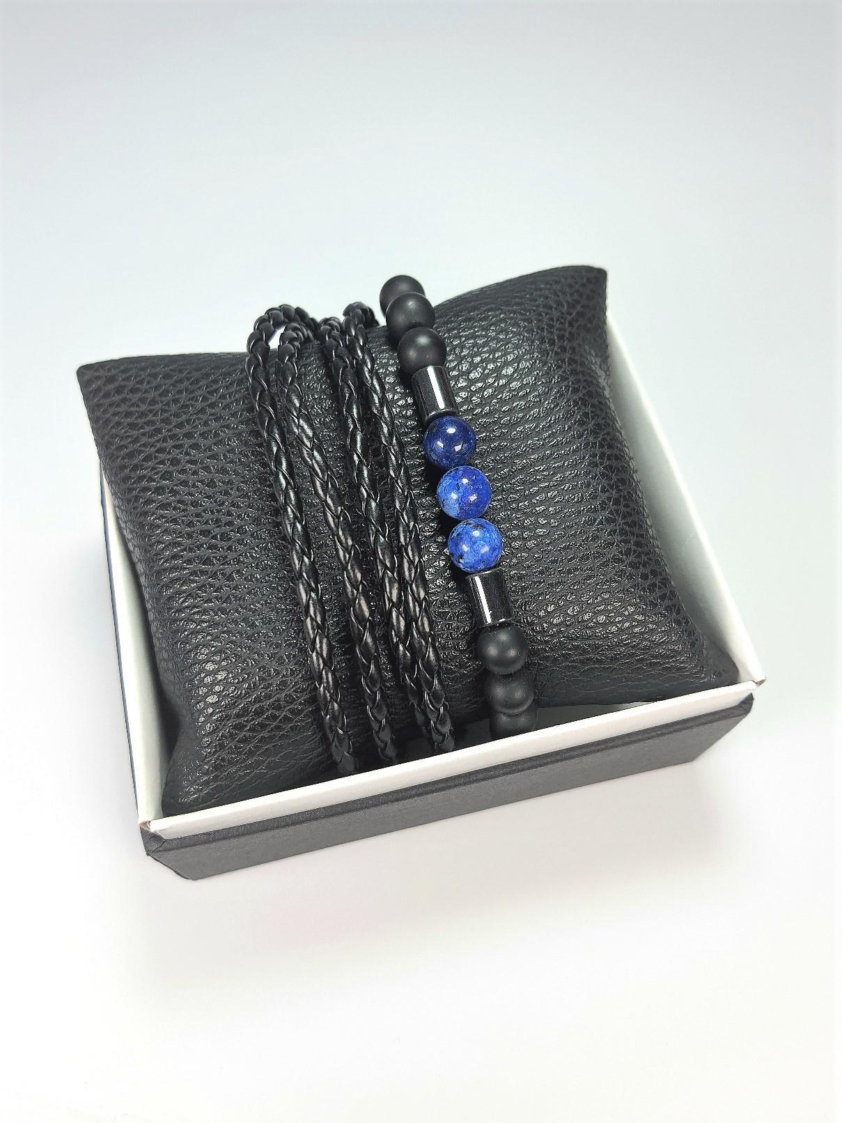 BileklikJTSS22KOB1082 SAÇ ÖRGÜ MODEL DERİ BİLEKLİK, CEYT, HEMATİT, ONYX BİLEKLİK KOMBİNİJanti