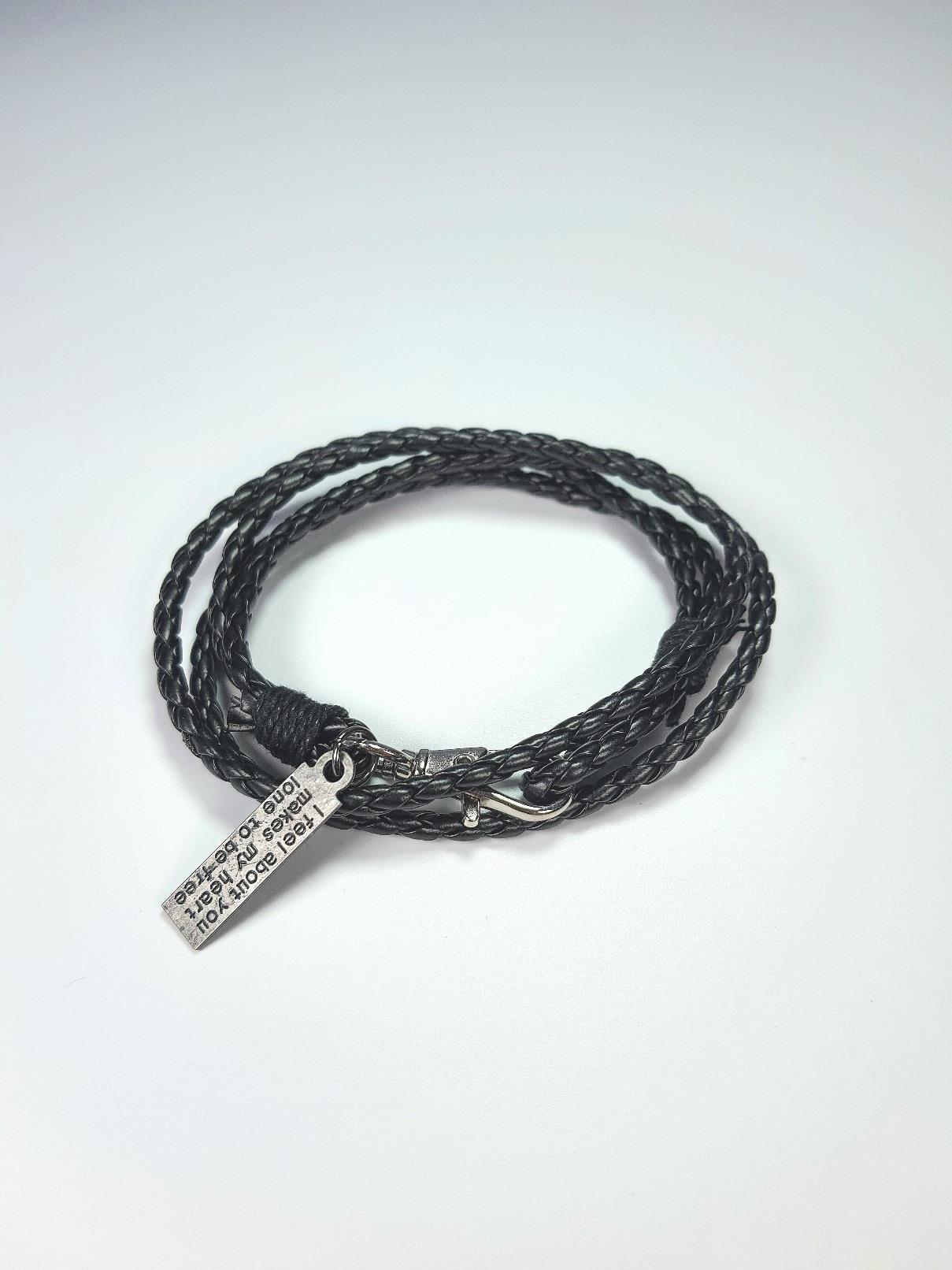 BileklikJTSS22KOB1082 SAÇ ÖRGÜ MODEL DERİ BİLEKLİK, CEYT, HEMATİT, ONYX BİLEKLİK KOMBİNİJanti