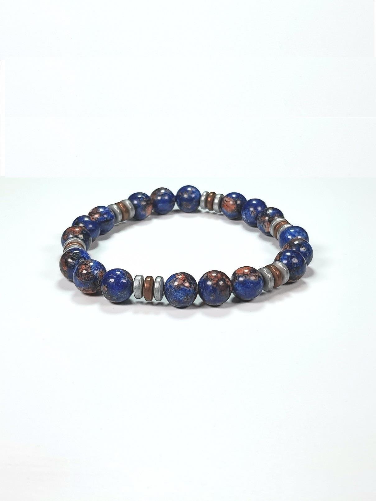 BileklikJTSS22KOB1085 JANTİ PARAŞÜT İP ÖRME ve HEMATİT JADE DOĞALTAŞ KOMBİN BİLEKLİK KUTULUJanti