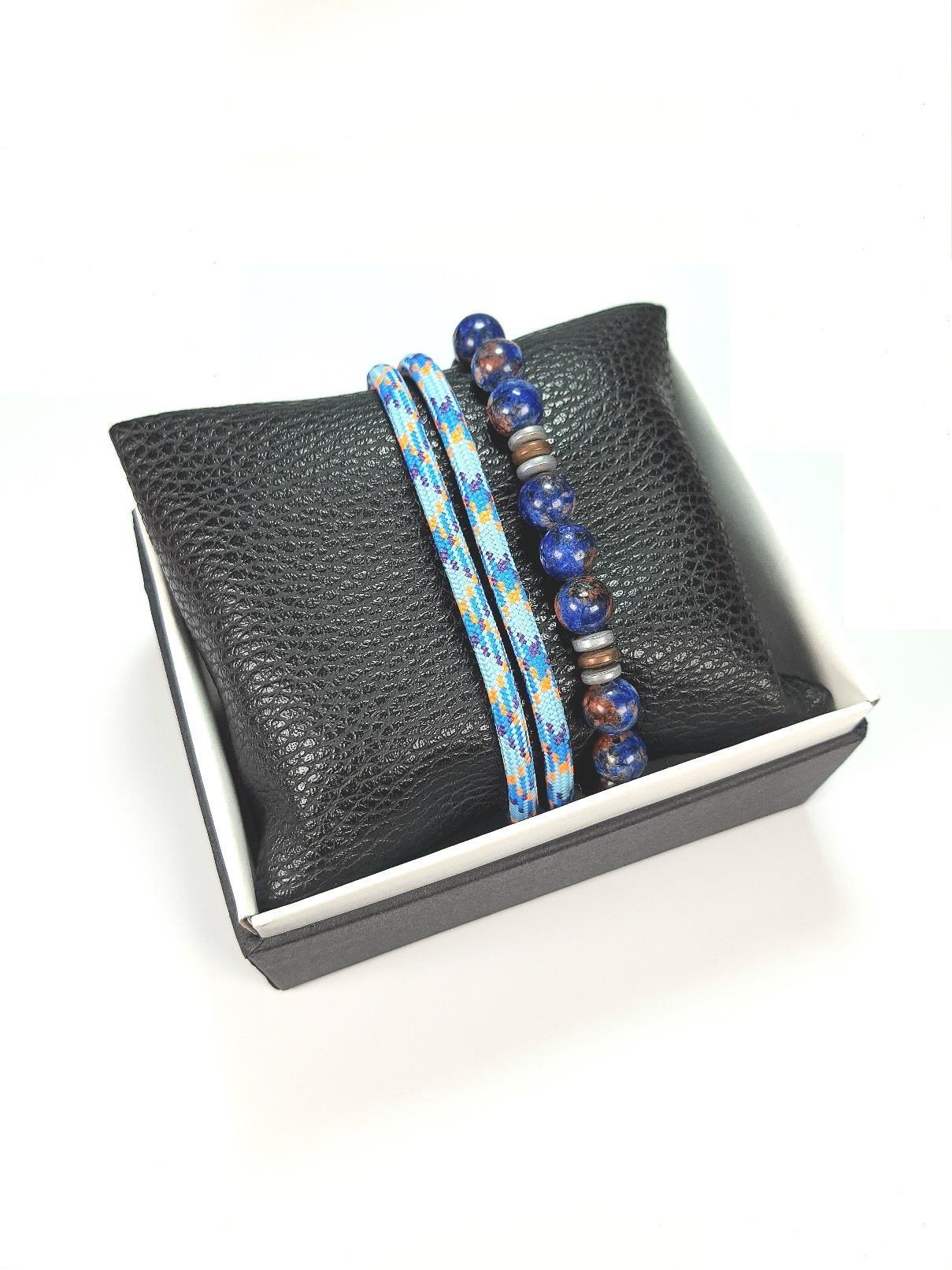 BileklikJTSS22KOB1085 JANTİ PARAŞÜT İP ÖRME ve HEMATİT JADE DOĞALTAŞ KOMBİN BİLEKLİK KUTULUJanti