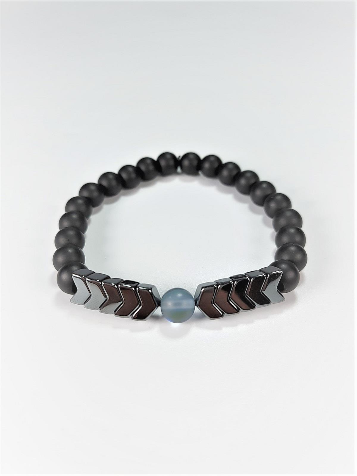 BileklikJTSS22KOB1102 JANTİ HAKİKİ DERİ MIKNATIS KAPAMA KUVARS HEMATİT ONYX DOĞALTAŞ KOMBİN BİLEKLİK KUTULUJanti