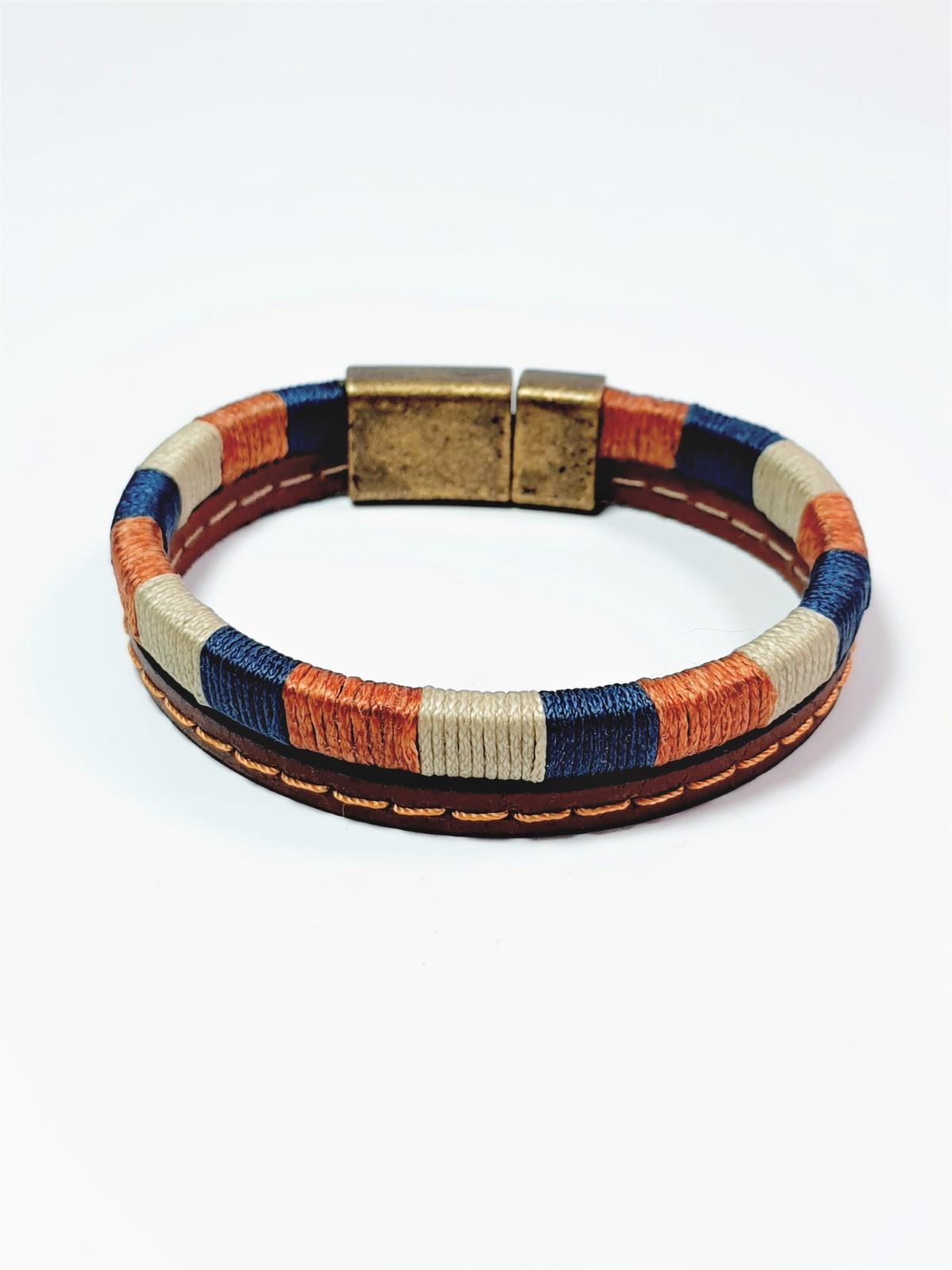 BileklikJTSS23DEB1305 JANTİ DERİ BİLEKLİK ÖRME DESENLİ MIKNATIS KAPAMA GARANTİLİJanti