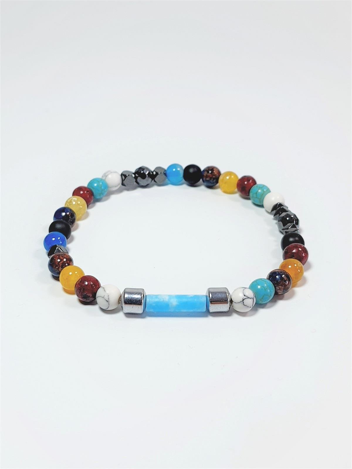 BileklikJTSS23DOB1303 JANTİ DOĞALTAŞ BİLEKLİK AKİK HAVLİT JADE TURKUAZ HEMATİT ONYX GARANTİLİJanti