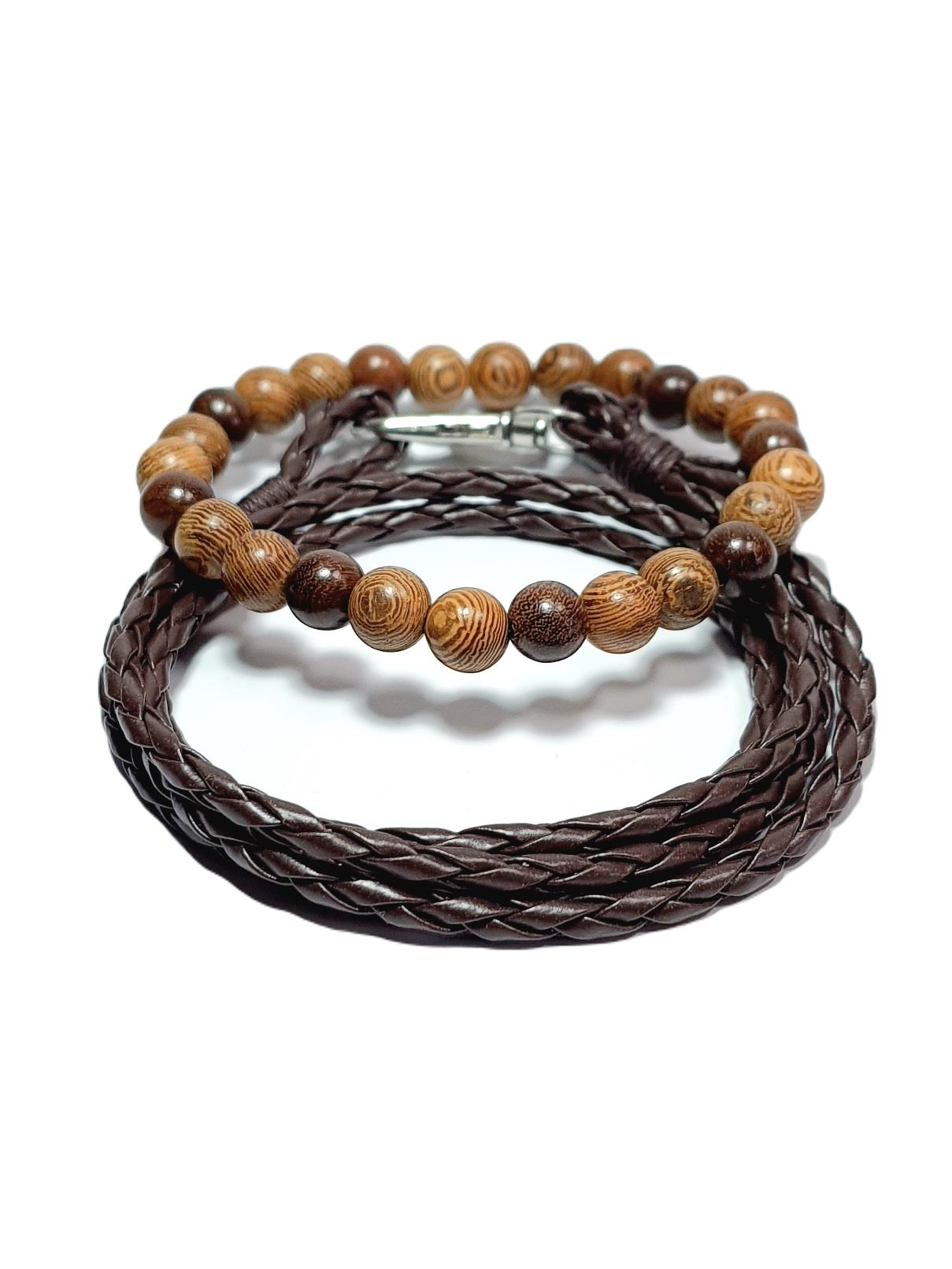 BileklikHAKİKİ DOĞAL MAZI AĞACI BİLEKLİK ve DERİ BİLEKLİK KOMBİNİ GARANTİLİ KUTULUJanti