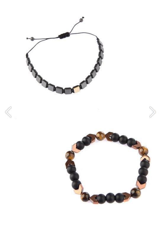 BileklikORİJİNAL KAPLANGÖZÜ HEMATİT ONYX DOĞALTAŞ KOMBİN BİLEKLİK GARANTİLİJanti