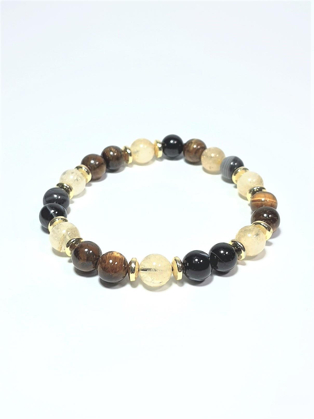 BileklikJTSS23KOB1268 JANTİ KOMBİN BİLEKLİK ORİJİNAL SİTRİN AKİK KAPLANGÖZÜ HEMATİT DOĞALTAŞ HAKİKİ DERİ PASLANMAZ ÇELİKJanti