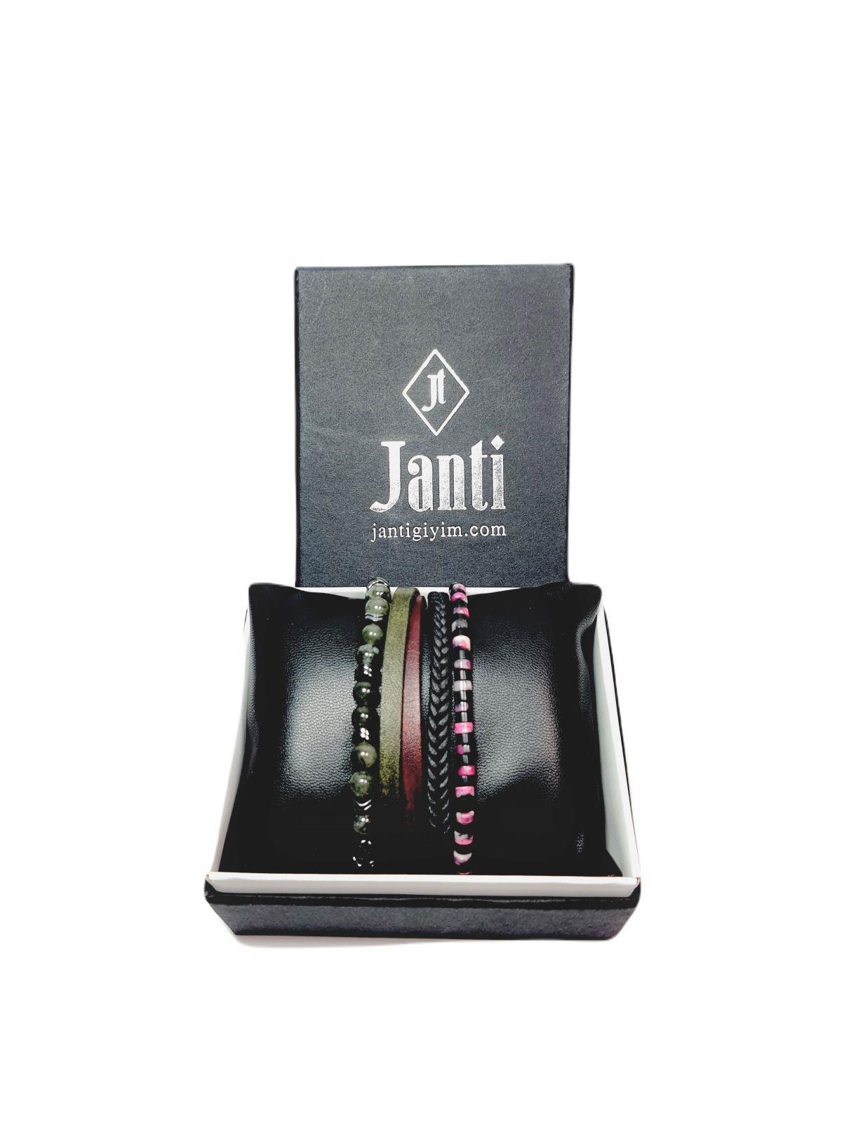 BileklikJTSS23KOB1269 JANTİ KOMBİN BİLEKLİK ORİJİNAL AKİK ONYX HEMATİT CEYT DOĞALTAŞ HAKİKİ DERİ PASLANMAZ ÇELİKJanti