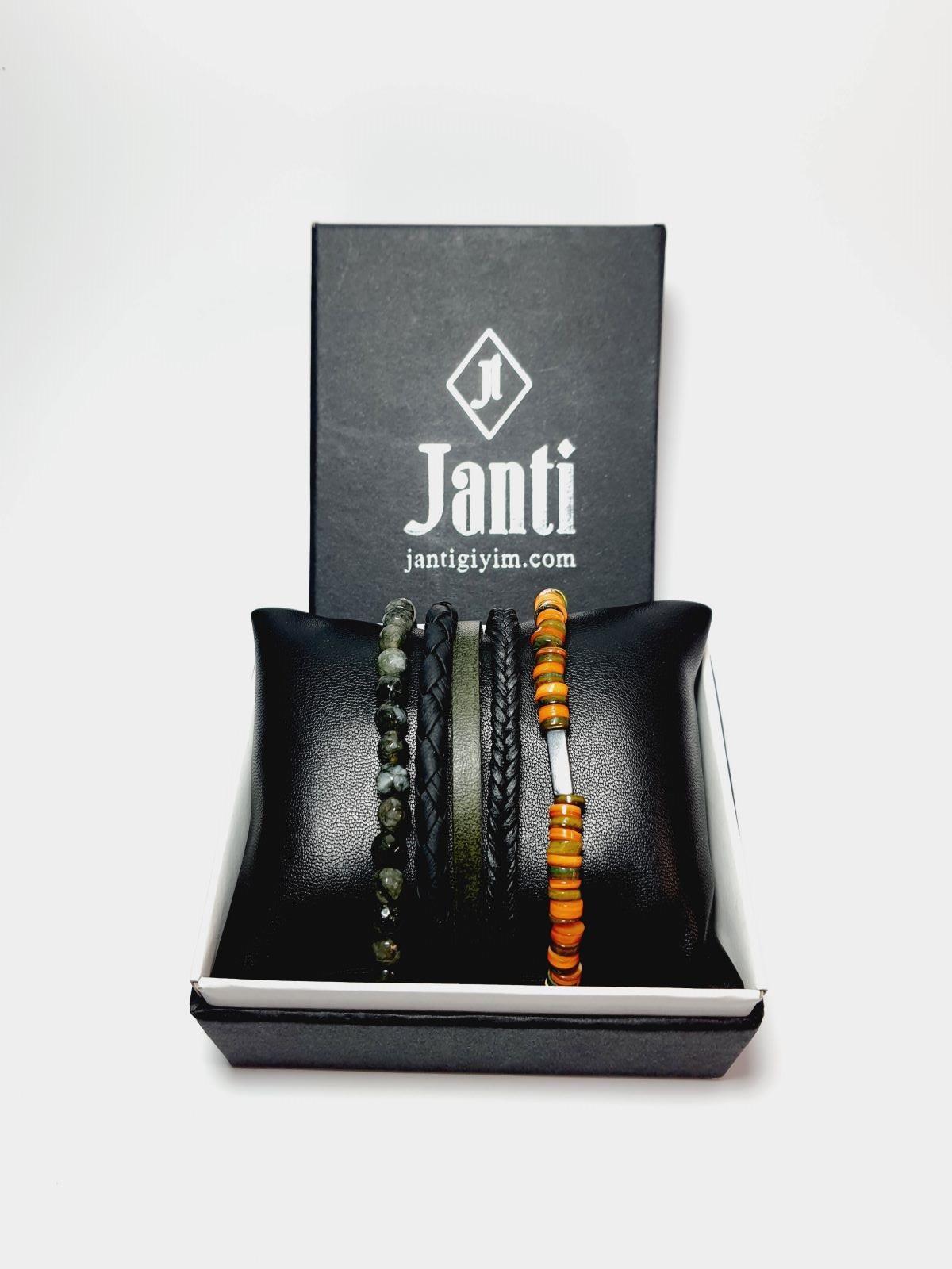 BileklikJTSS23KOB1279 JANTİ KOMBİN BİLEKLİK ORİJİNAL AKİK FASETLİ SEDEF HEMATİT DOĞALTAŞ HAKİKİ DERİ PASLANMAZ ÇELİKJanti