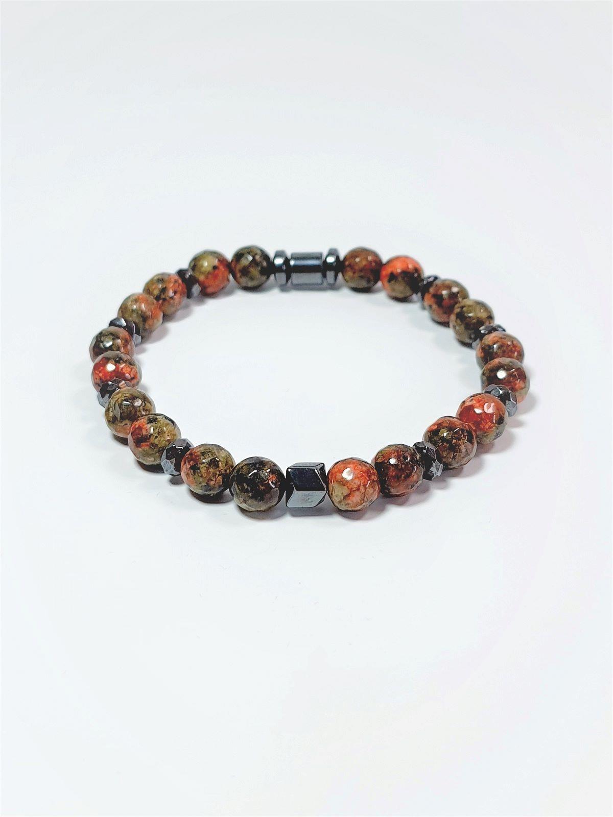 BileklikJTSS23KOB1302 JANTİ 2'Lİ KOMBİN BİLEKLİK  JADE HEMATİT DOĞAL TAŞ ve DERİ KUTULU GARANTİLİJanti