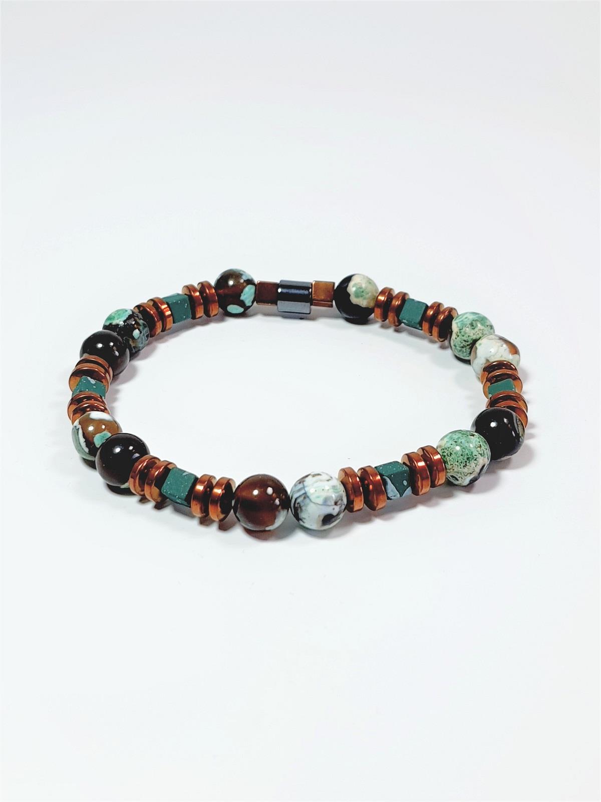 BileklikJTSS23KOB1314 JANTİ 2'Lİ KOMBİN BİLEKLİK AKİK HEMATİT DOĞALTAŞ ve DERİ KUTULU GARANTİLİJanti