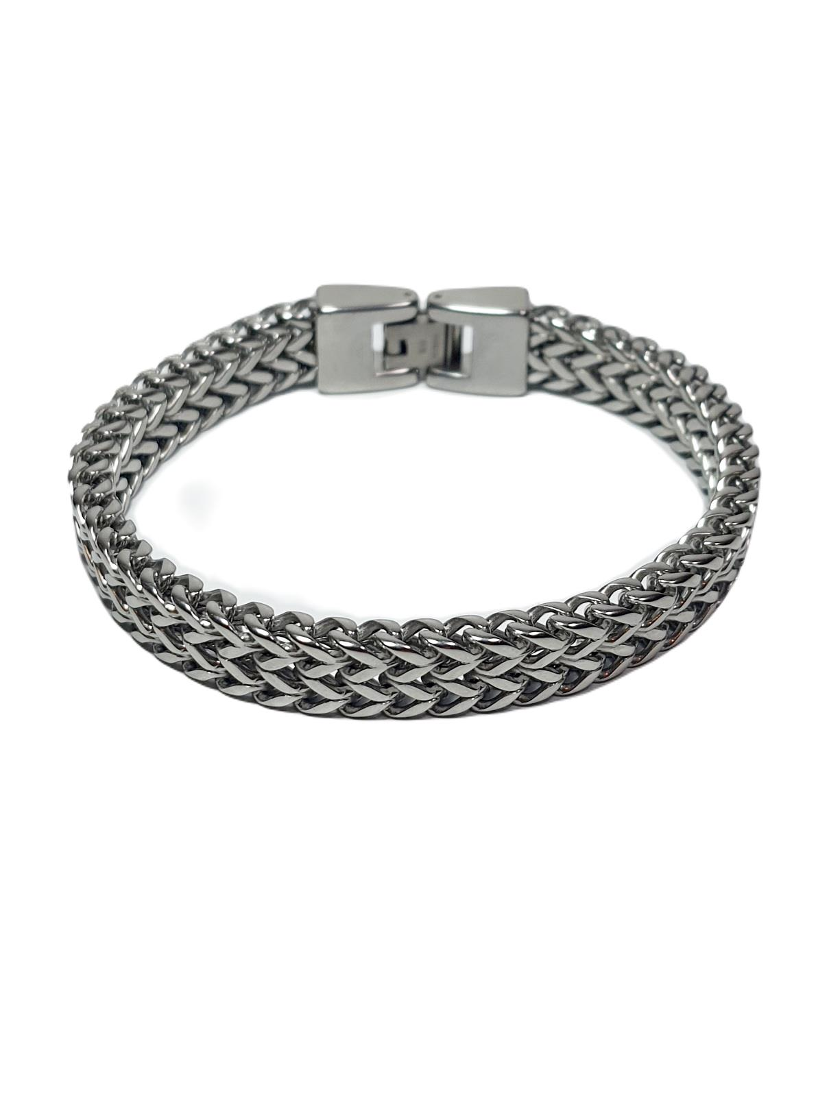 Çelik BileklikJTSS25ÇEB1483 ÇİFT SIRA CHARM ÖRGÜ DESEN MODEL GÜMÜŞ GRİ RENK ZİNCİR PASLANMAZ RENK ATMAZ 316L JANTİ ÇELİK BİLEKLİKJantideri bileklik, bileklik, erkek bileklik, hediye bileklik, janti bileklik, babalar günü, sevgililer günü, yılbaşı, öğretmenler günü, çelik bileklik, doğaltaş bileklik, kombin bileklik, tasarım bileklik, özel tasarım bileklik