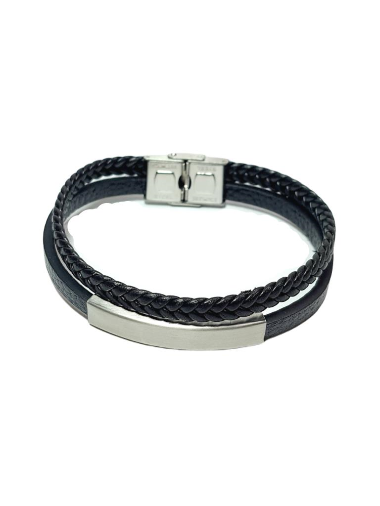 Deri BileklikJTSS25DEB1506 SAÇ ÖRGÜ ve DÜZ DERİ GÜMÜŞ GRİ ÇELİK APARATLI ve ÇELİK KAPAMA SİYAH JANTİ DERİ BİLEKLİKJantihakiki deri bileklik, bileklik, erkek bileklik, hediye bileklik, janti bileklik, babalar günü, sevgililer günü, yılbaşı, öğretmenler günü, suni deri, özel günlere hediye, erkek hediye