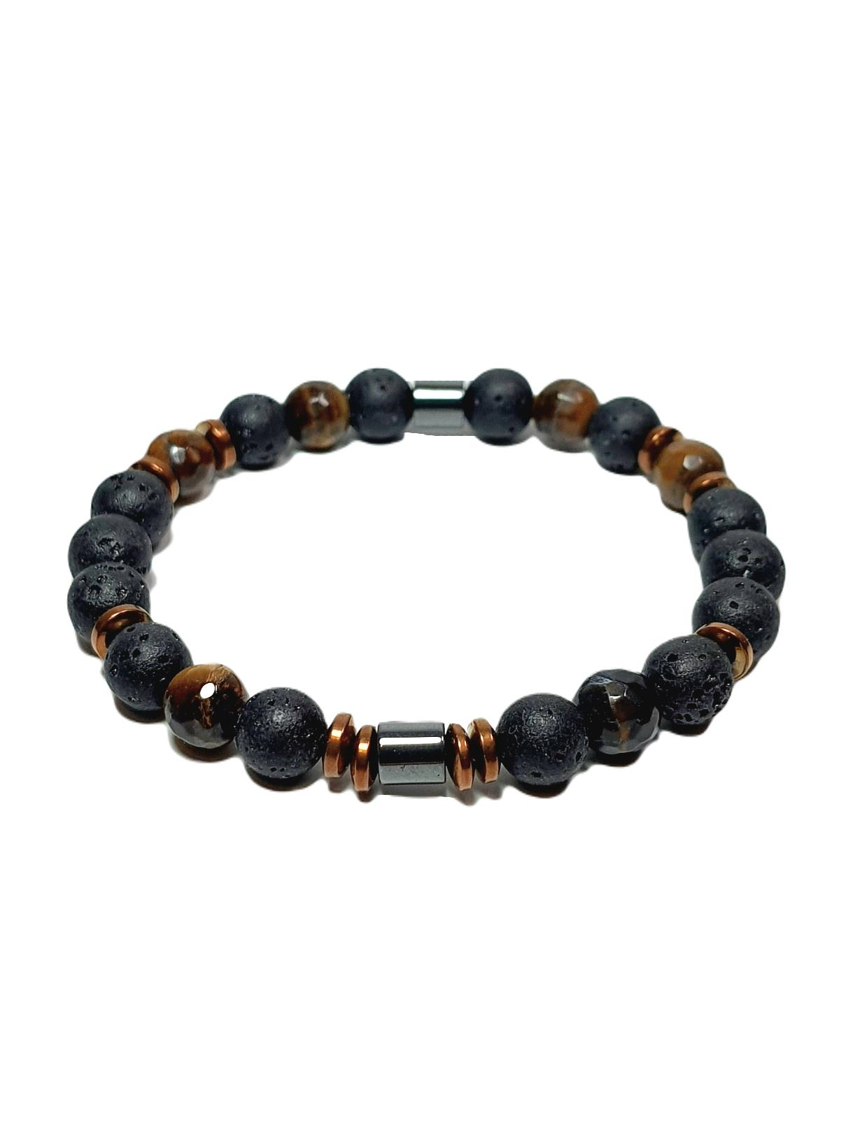 Doğaltaş BileklikJTSS25DOB1523 KAPLANGÖZÜ LAV HEMATİT SİYAH JANTİ DOĞALTAŞ BİLEKLİKJanti