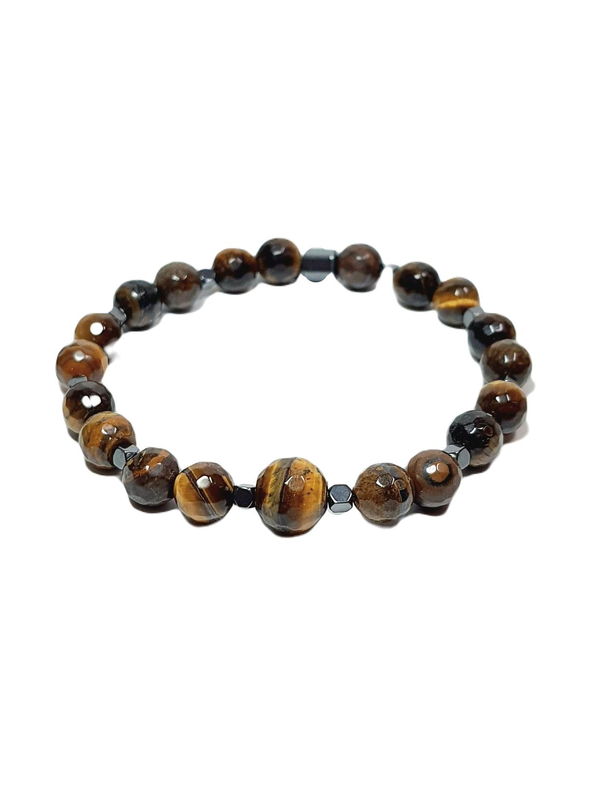 Doğaltaş BileklikJTSS25DOB1532 KAPLANGÖZÜ HEMATİT KAHVERENGİ JANTİ DOĞALTAŞ BİLEKLİKJanti