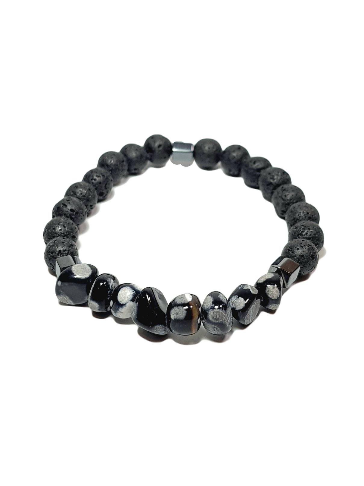 Doğaltaş BileklikJTSS25DOB1538 AKİK LAV HEMATİT SİYAH JANTİ DOĞALTAŞ BİLEKLİKJanti