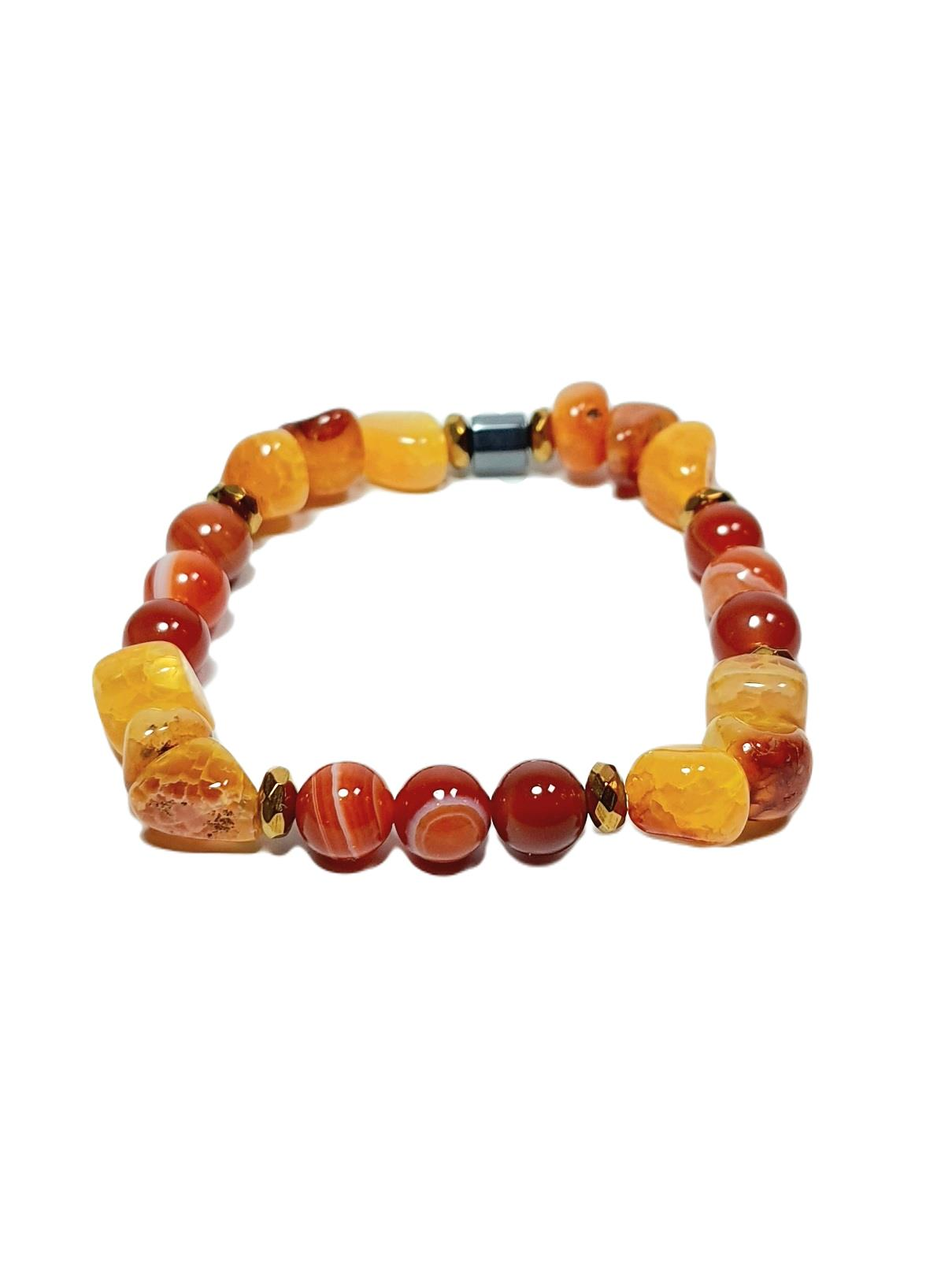 Doğaltaş BileklikJTSS25DOB1545 AKİK HEMATİT SARI KIRMIZI JANTİ DOĞALTAŞ BİLEKLİKJanti