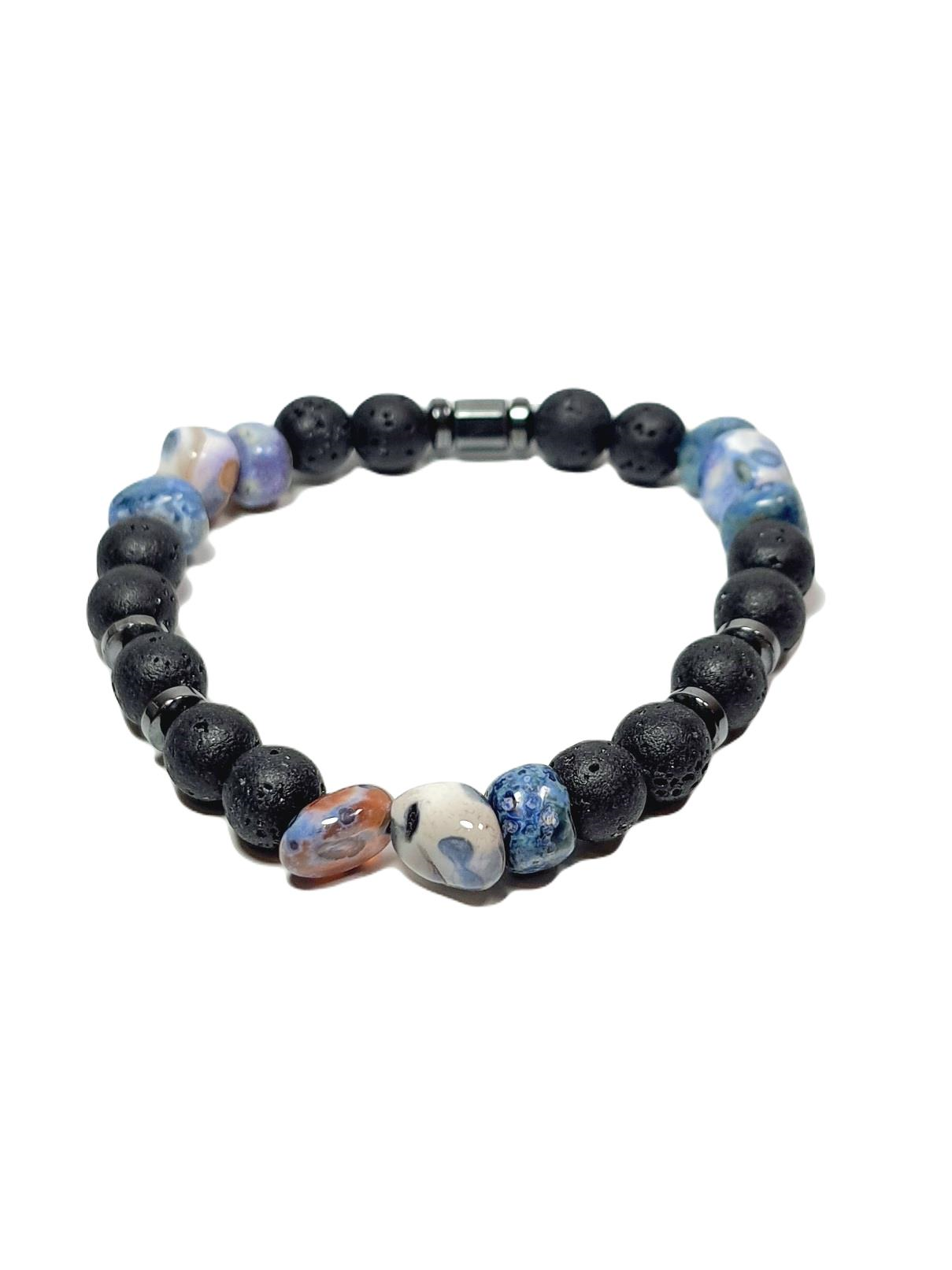 Doğaltaş BileklikJTSS25DOB1567 AKİK LAV HEMATİT SİYAH JANTİ DOĞALTAŞ BİLEKLİKJanti