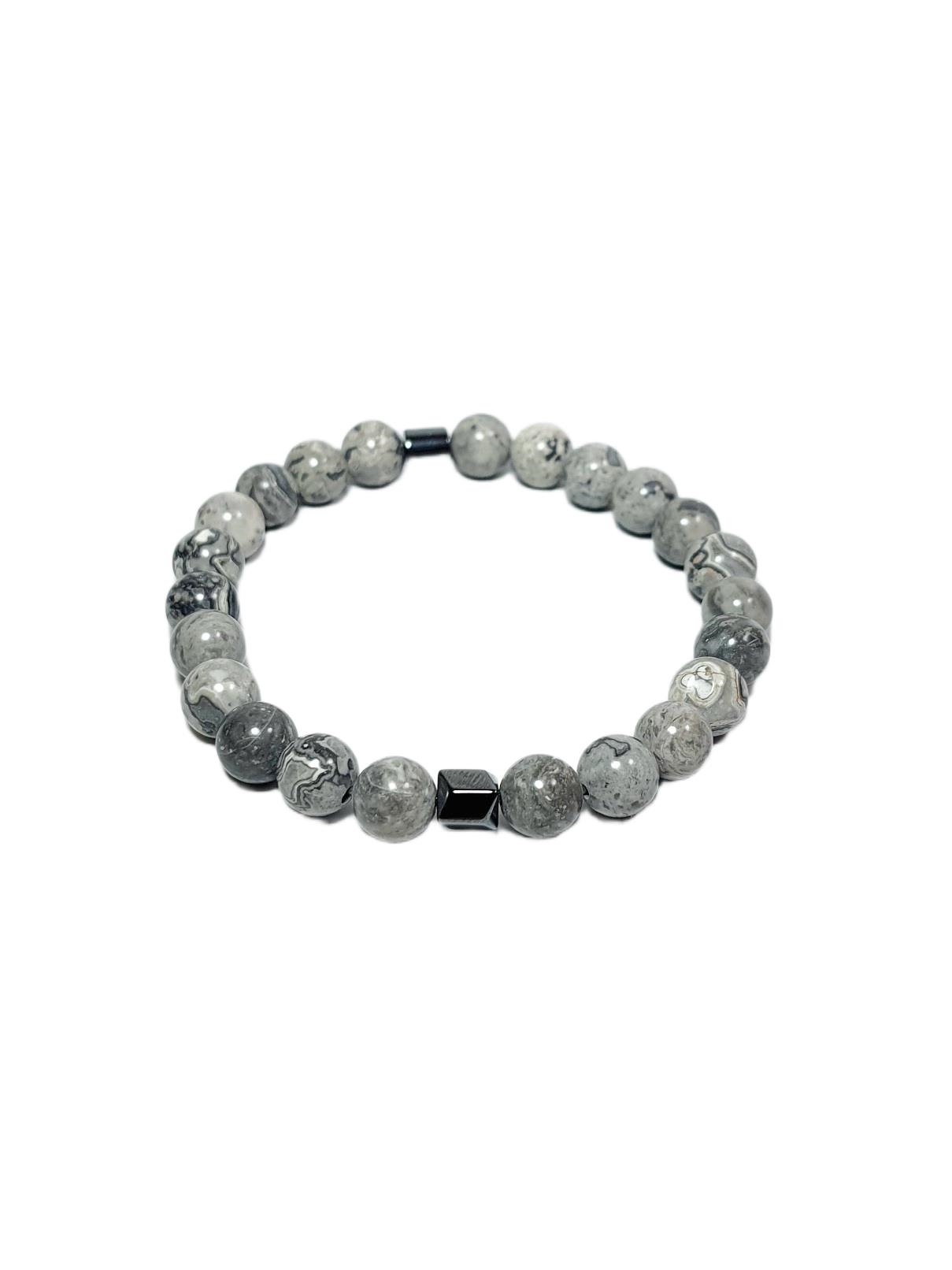 Çelik BileklikJTSS25KOB1571 PASLANMAZ ÇELİK JASPER DOĞALTAŞ JANTİ KOMBİN BİLEKLİK KUTULUJanti