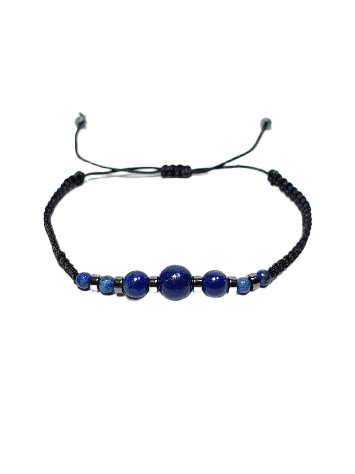 BileklikJTSS26BLK1870 LAPİS LAZULİ ve HEMATİT DOĞALTAŞ MAKROME İP EL ÖRMESİ SARI GOLD SİYAH UNISEX BİLEKLİK GARANTİLİ KUTULU JANTİ BİLEKLİKJanti