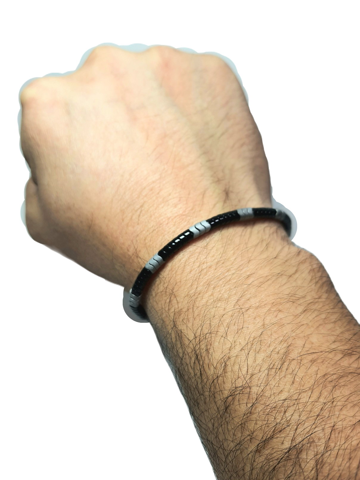 Doğaltaş BileklikLFNSS25DIB112350090-ROBERT-STANDARTJANTİ LFN4 mm Hematit Doğaltaş ip örme asansör kapama bileklik