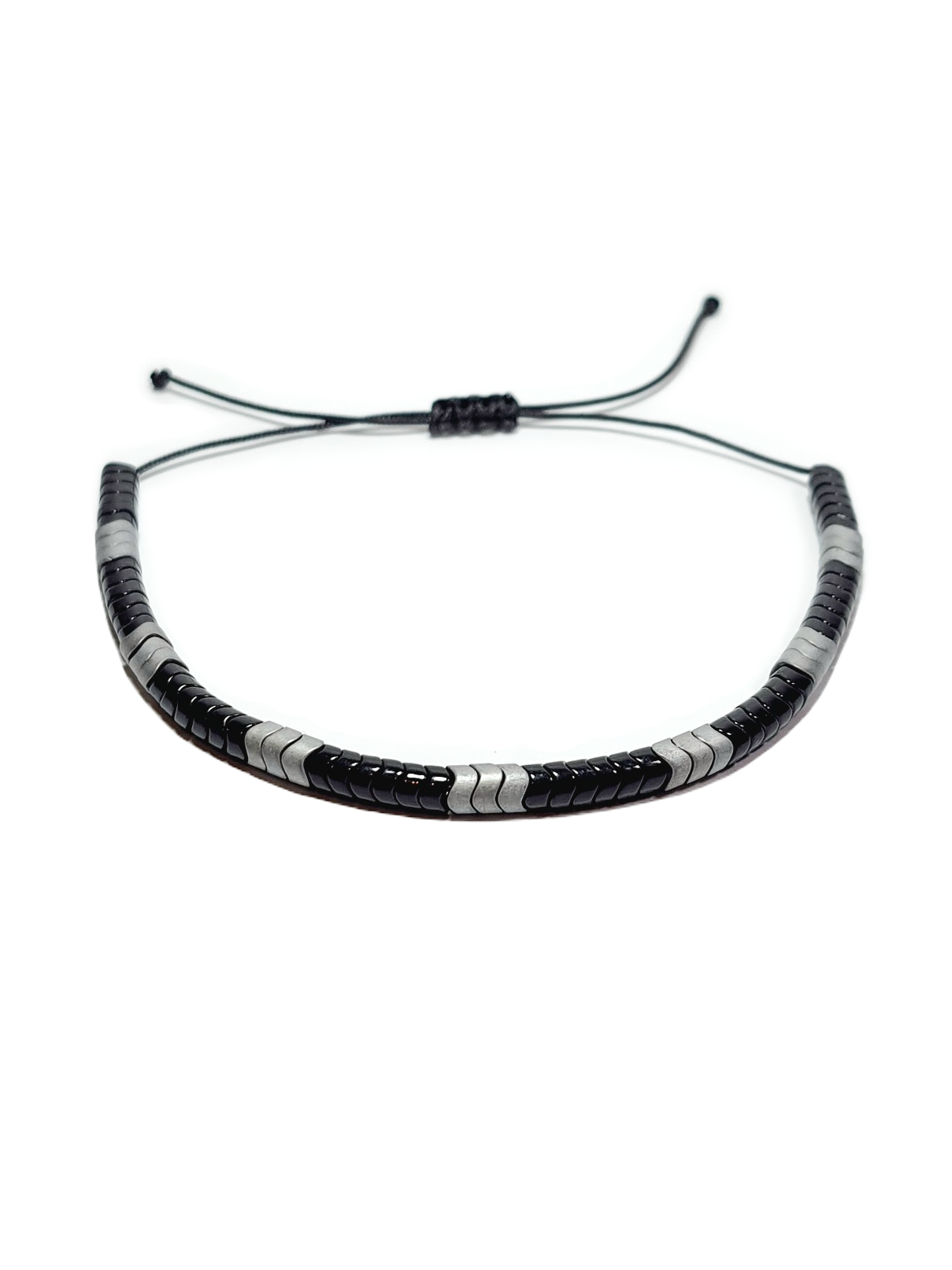 Doğaltaş BileklikLFNSS25DIB112350090-ROBERT-STANDARTJANTİ LFN4 mm Hematit Doğaltaş ip örme asansör kapama bileklik