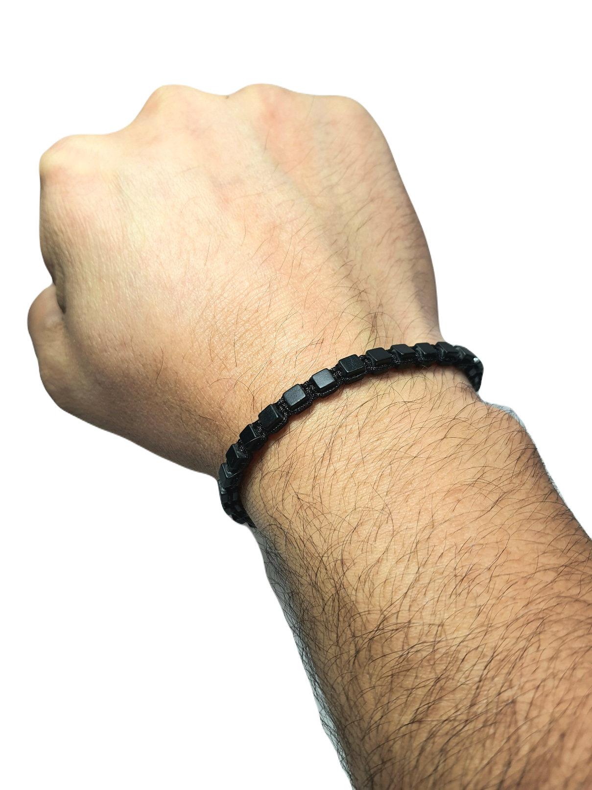 Doğaltaş BileklikLFNSS25DIB112350091-VICTOR-STANDARTJANTİ LFN4 mm Hematit Doğaltaş ip örme asansör kapama bileklik