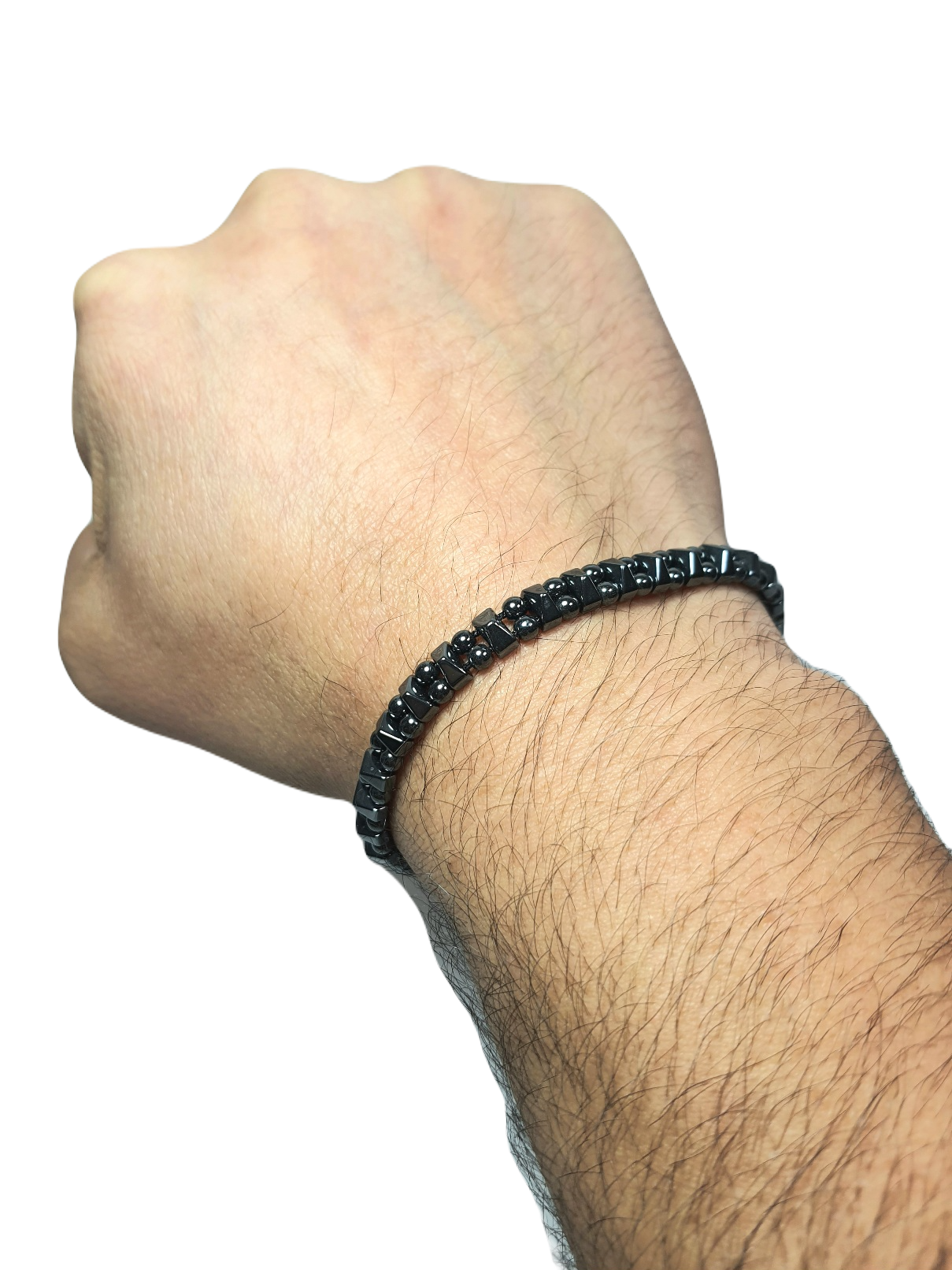 Doğaltaş BileklikLFNSS25DIB112350094-CUFF-STANDARTJANTİ LFN6 mm Hematit Doğaltaş ip örme asansör kapama bileklik