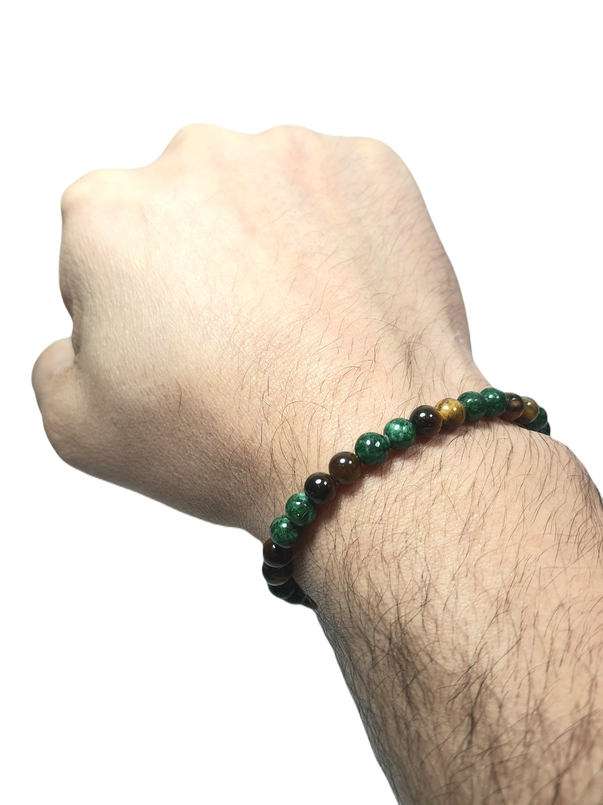 Doğaltaş BileklikLFNSS25DLB112350067-ALFI-STANDARTJANTİ LFN8 mm Orijinal Kaplangözü, Ceyt ve Hematit Doğaltaş Bileklik