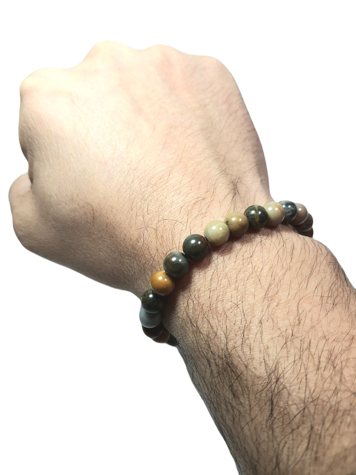 Doğaltaş BileklikLFNSS25DLB112350073-ZLAT-STANDARTJANTİ LFN8 mm Ceyt ve Hematit Doğaltaş Bileklik