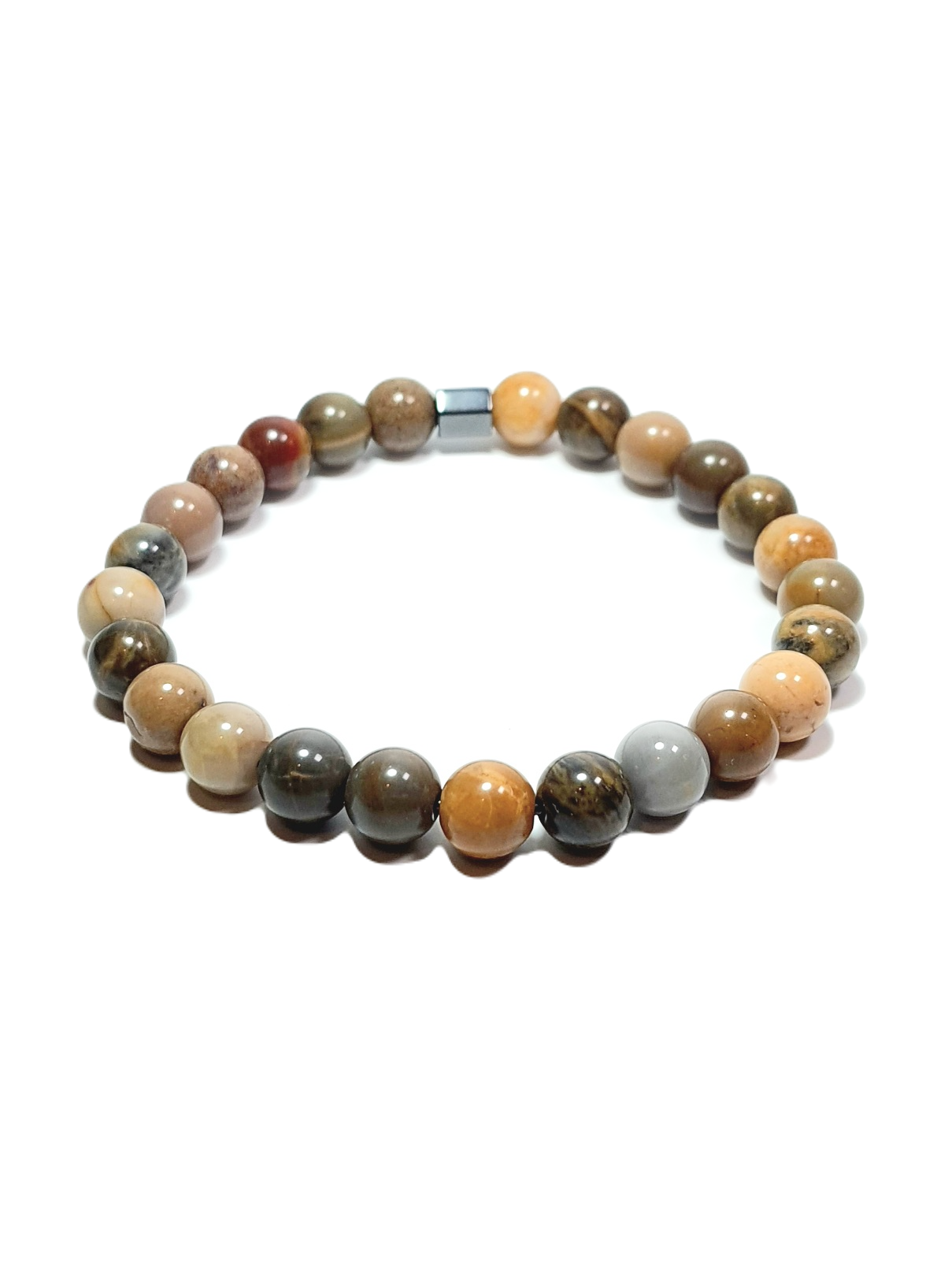 Doğaltaş BileklikLFNSS25DLB112350073-ZLAT-STANDARTJANTİ LFN8 mm Ceyt ve Hematit Doğaltaş Bileklik