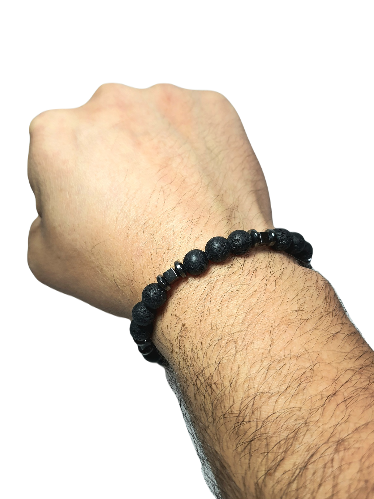 Doğaltaş BileklikLFNSS25DLB112350075-PIER-STANDARTJANTİ LFN8 mm Lav ve Hematit Doğaltaş Bileklik