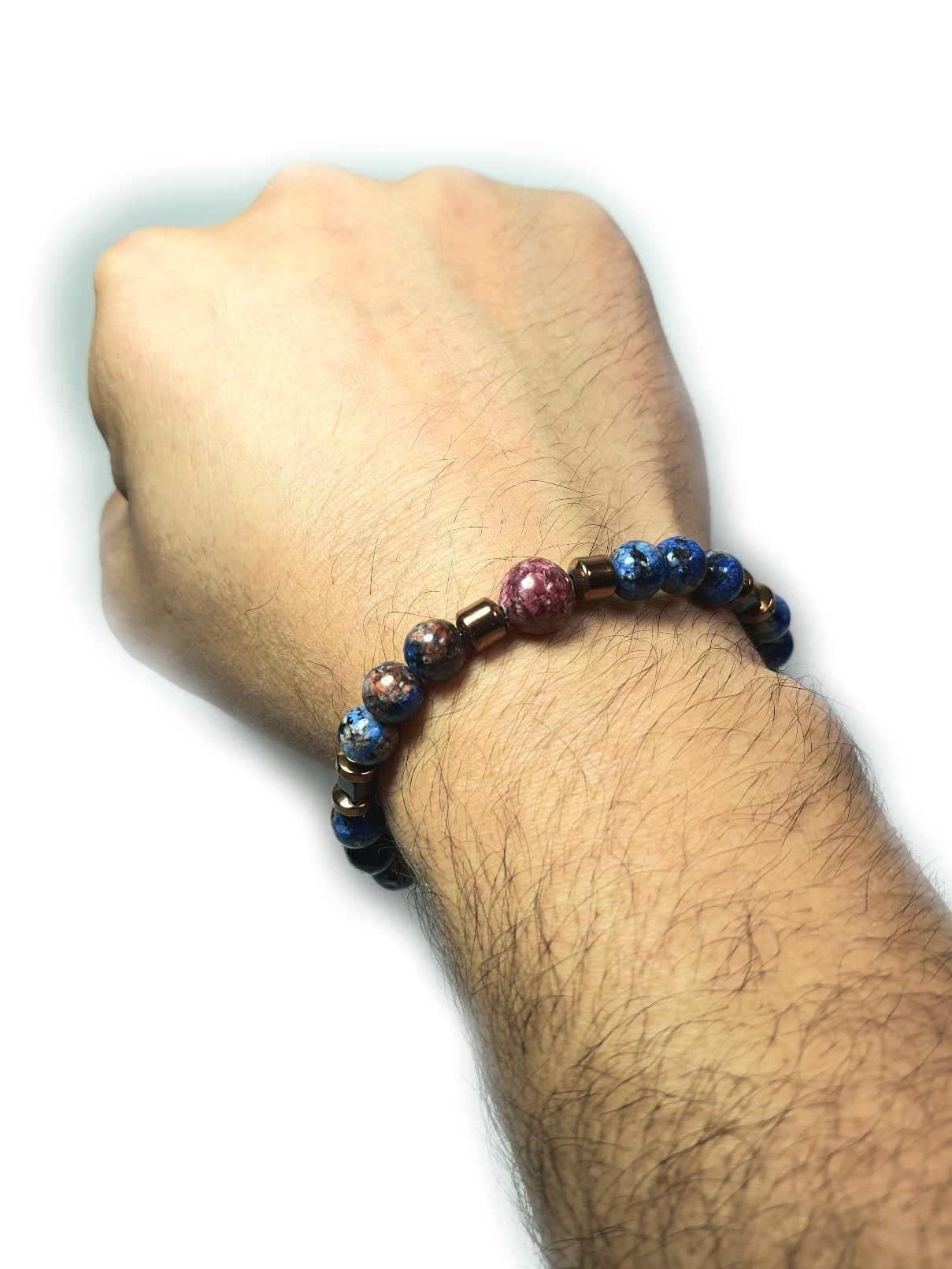 Doğaltaş BileklikLFNSS25DLB112350079-COPER-STANDARTJANTİ LFN10 mm Kesim Ceyt Doğaltaş, 8 mm Ceyt Doğaltaş ve Hematit Doğaltaş Bileklik