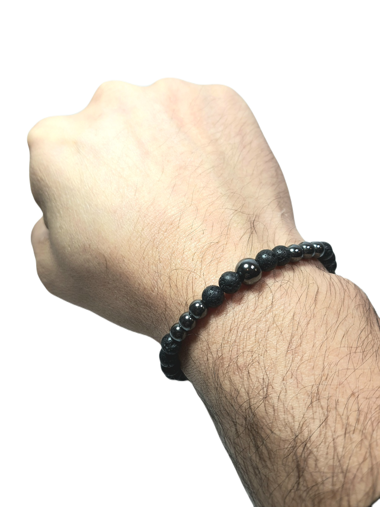 Doğaltaş BileklikLFNSS25DLB112350080-DOR-STANDARTJANTİ LFN8 mm Hematit Doğaltaş ve 6 mm Lav Doğaltaş Bileklik