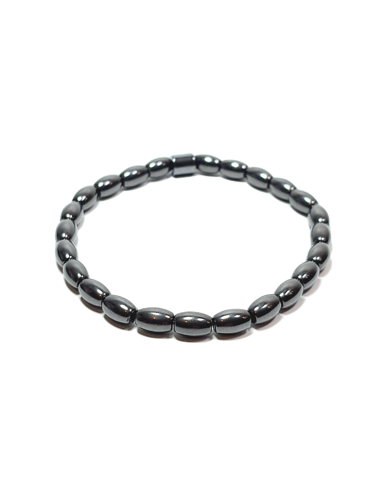 Doğaltaş BileklikLFNSS25DLB112350082-GREG2-STANDARTJANTİ LFN6 mm Arpa Kesim Hematit Doğaltaş Bileklik