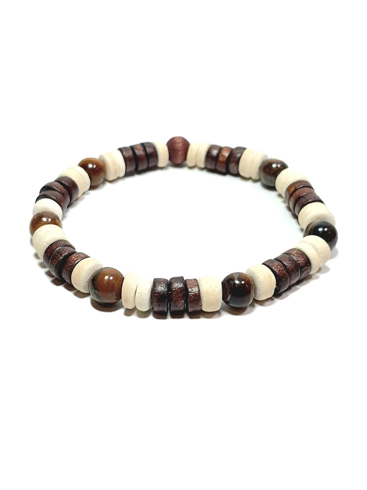 Doğaltaş BileklikLFNSS25DOB112350063-PARS-STANDARTJANTİ LFNOrijinal Kaplangözü 8 mm Kahverengi Doğaltaş ve Ahşap Bileklik