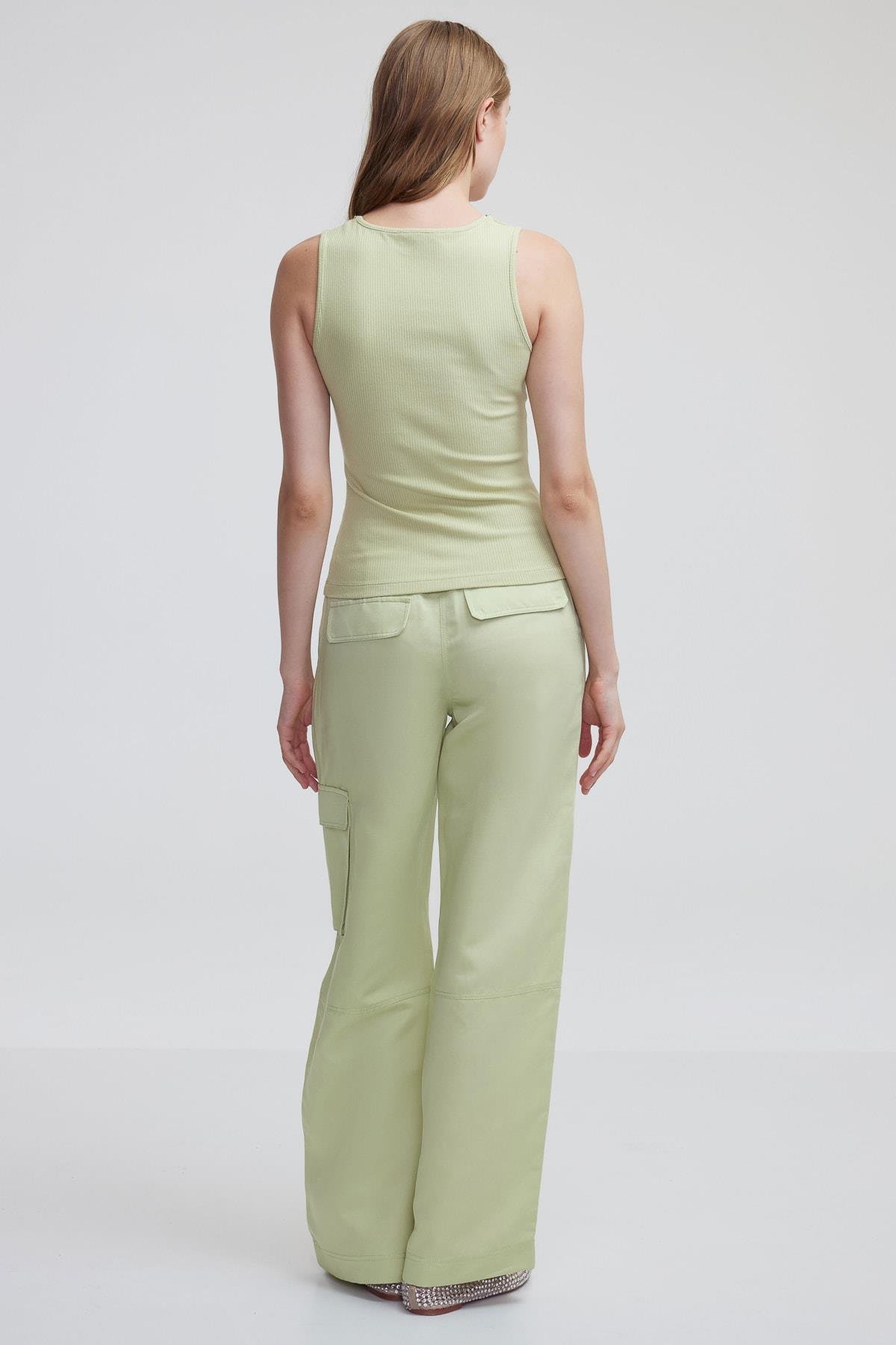 IPEKYOL Açık Yeşil Bol Paça Kargo Pantolon