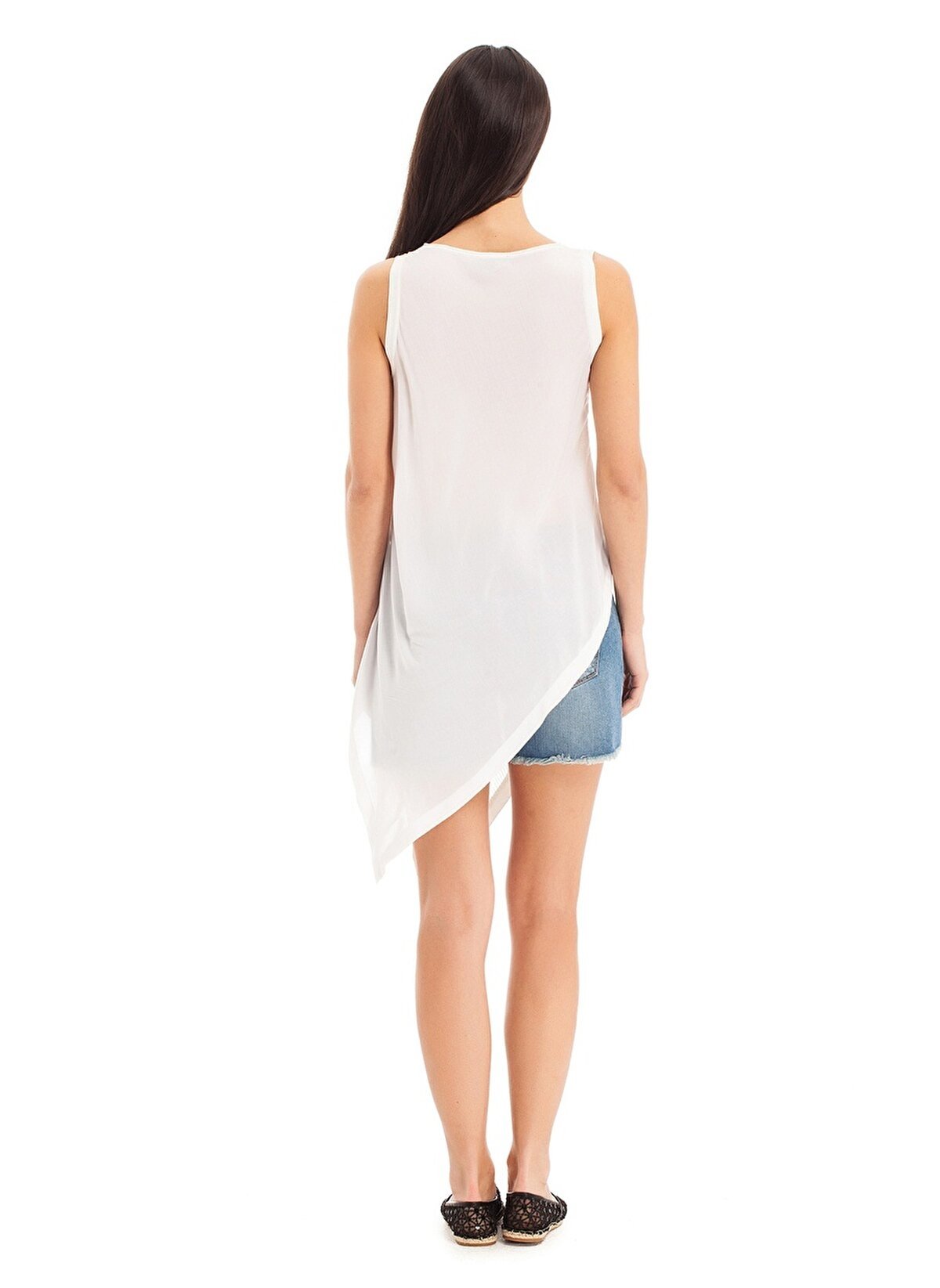 IPEKYOL Asimetrik Kesim Ekru Keten Bluz - IS1140050114