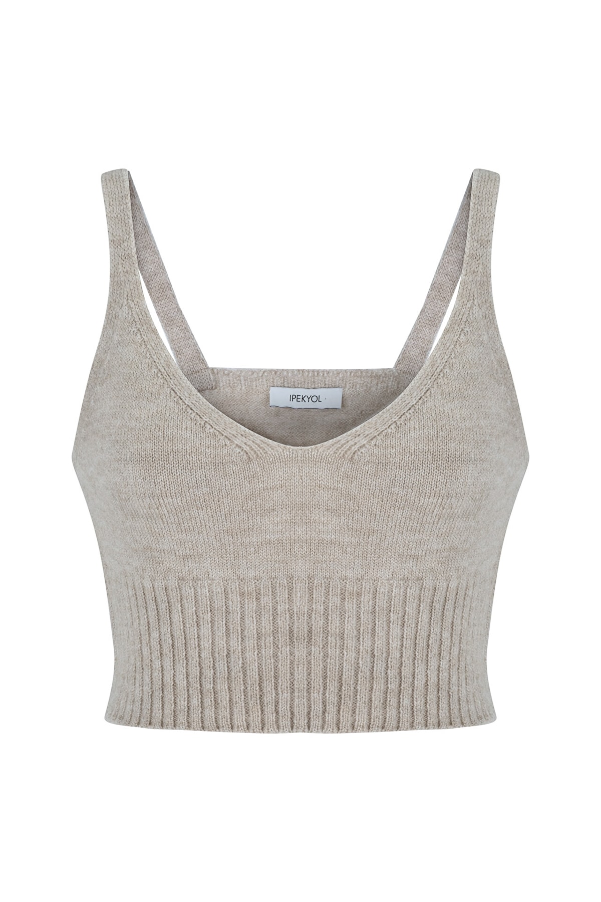 IPEKYOL Askılı Vizon Crop Triko