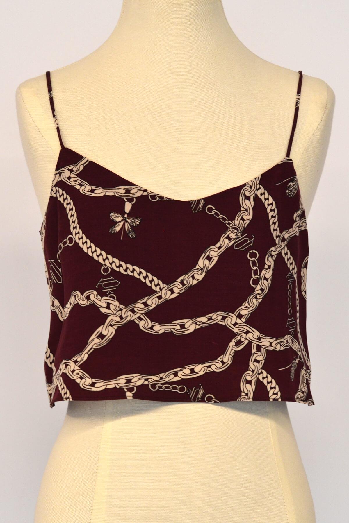 IPEKYOL BORDO 61046 / V Yaka Askılı Bluz