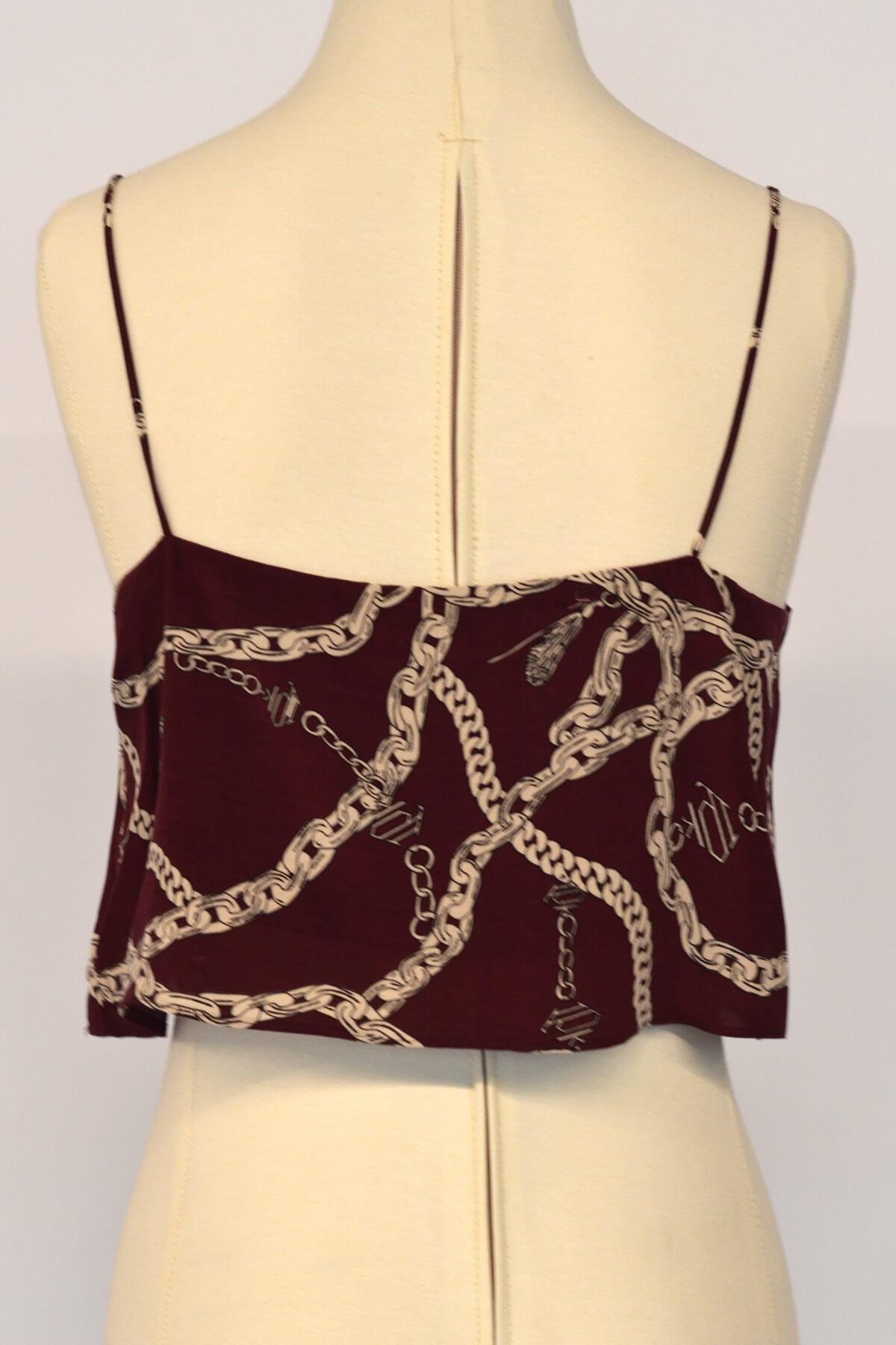 IPEKYOL BORDO 61046 / V Yaka Askılı Bluz