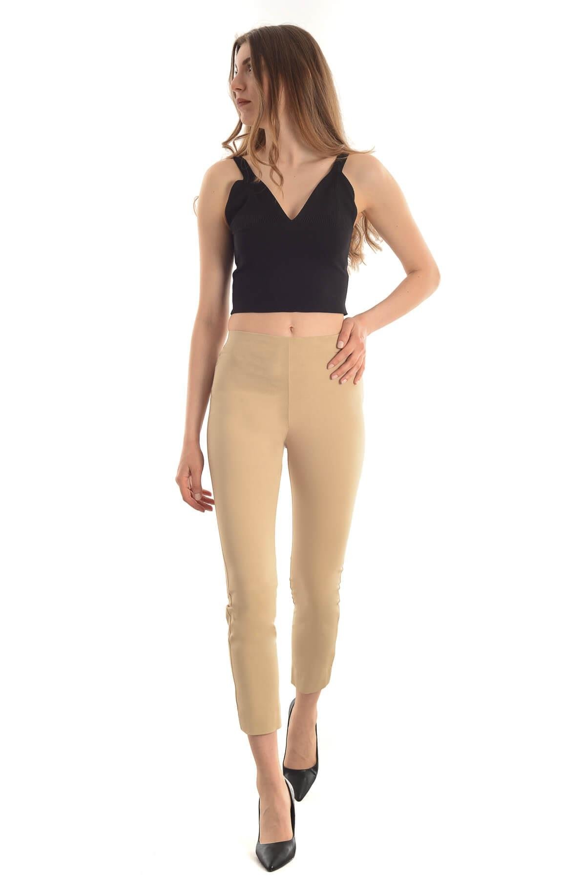 IPEKYOL Camel Fermuar Detaylı Pantolon